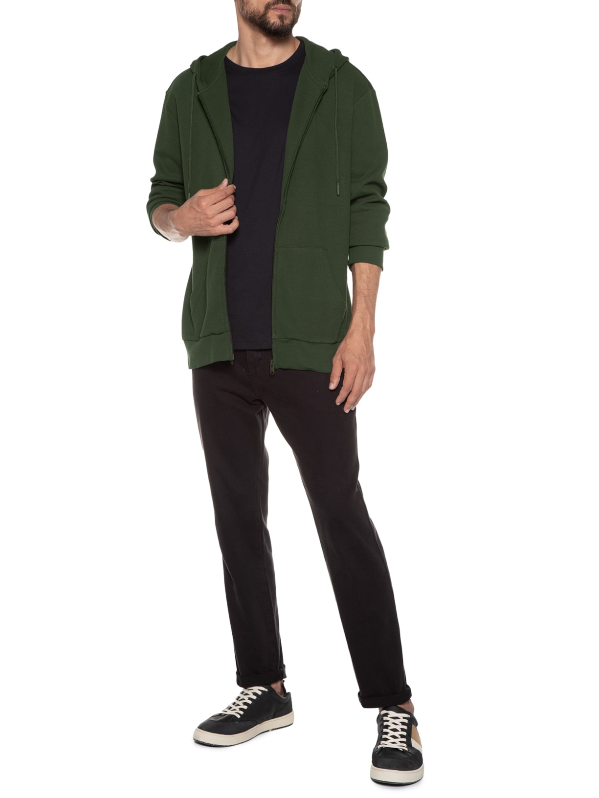 Jaqueta Masculina Malha Quadrille Verde Foxton