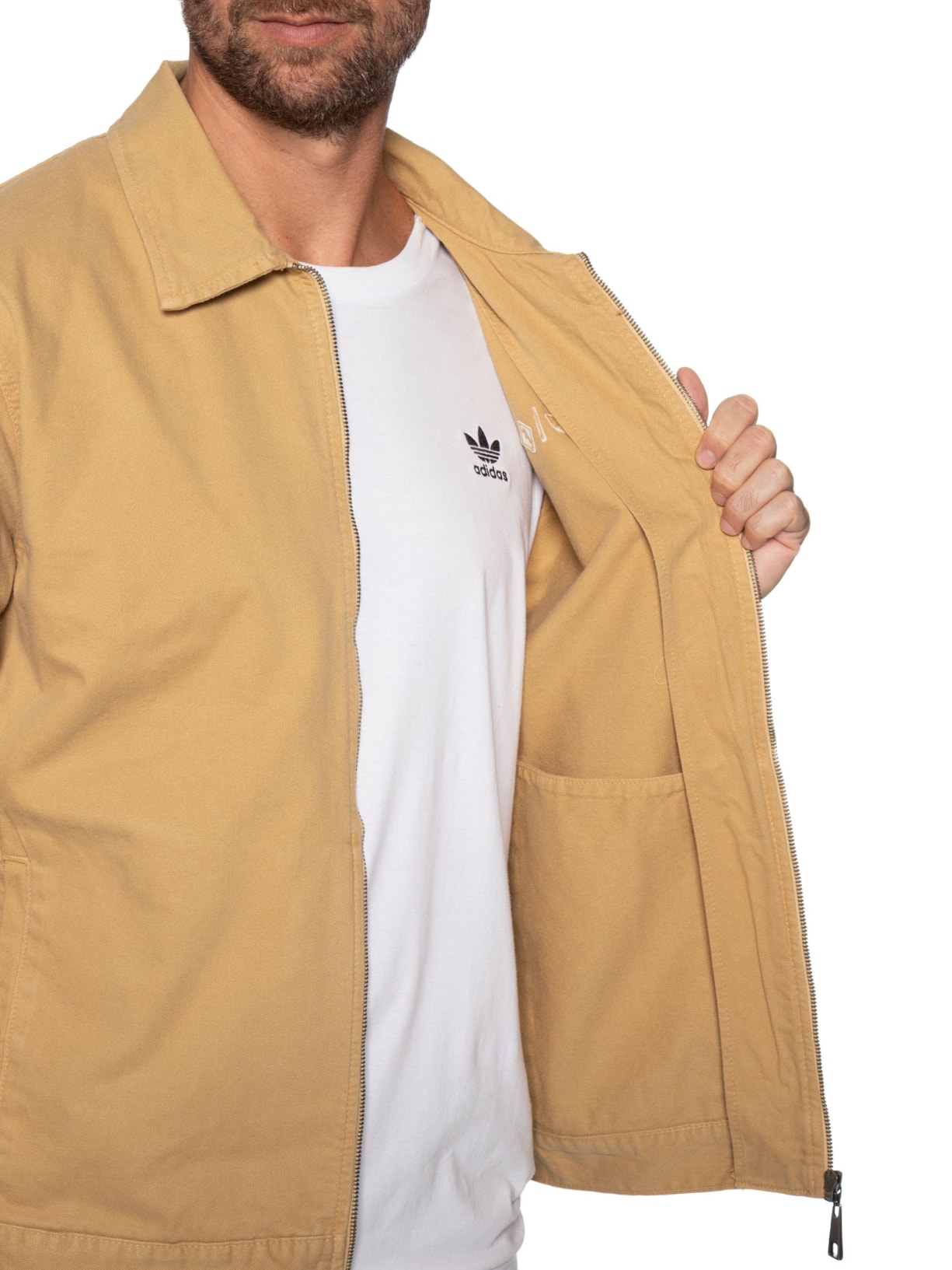 Jaqueta Masculina Malta em Sarja Bege Forum + Adidas