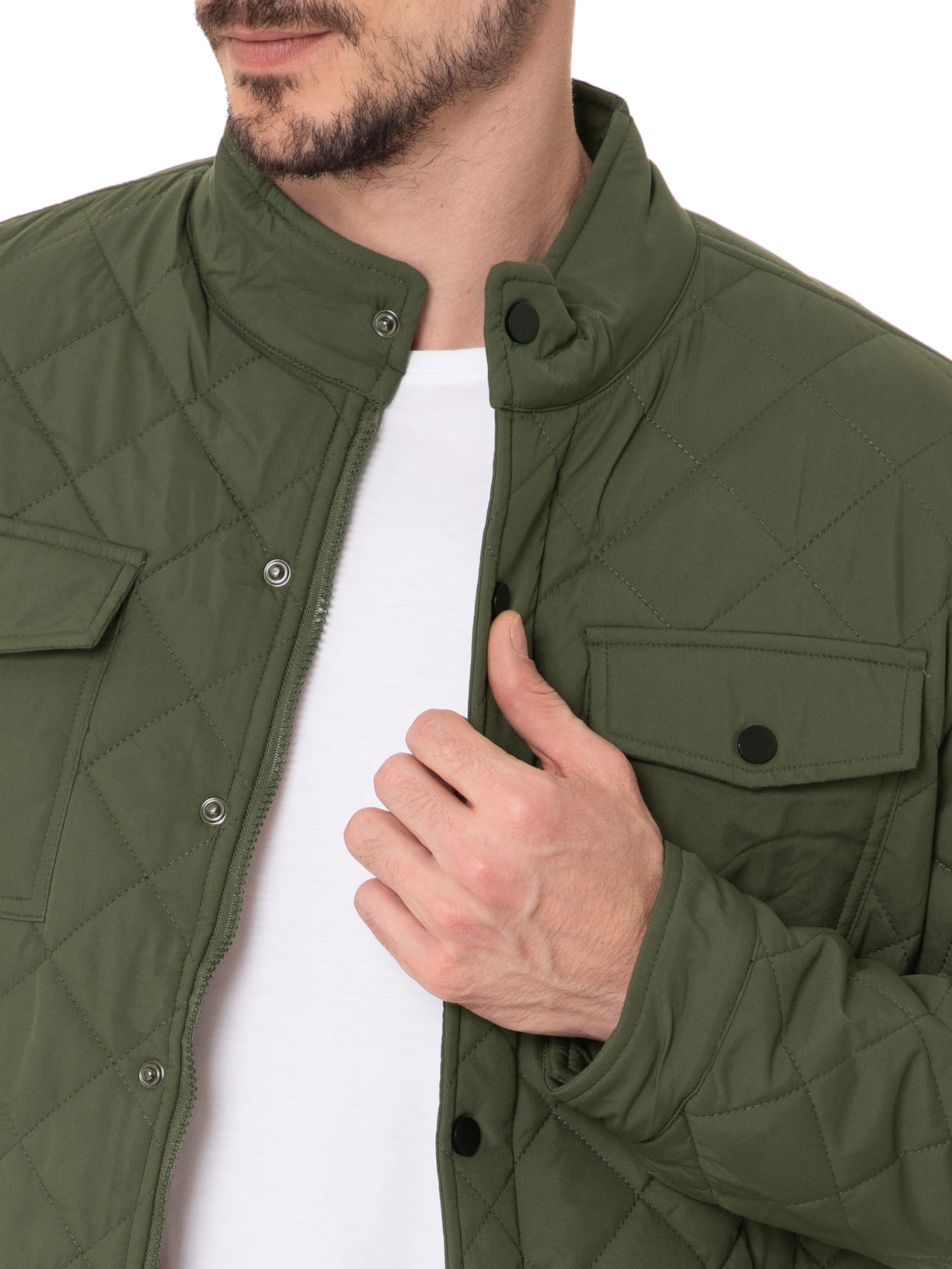 Jaqueta Masculina Matelassê Casual Verde Basiq Men