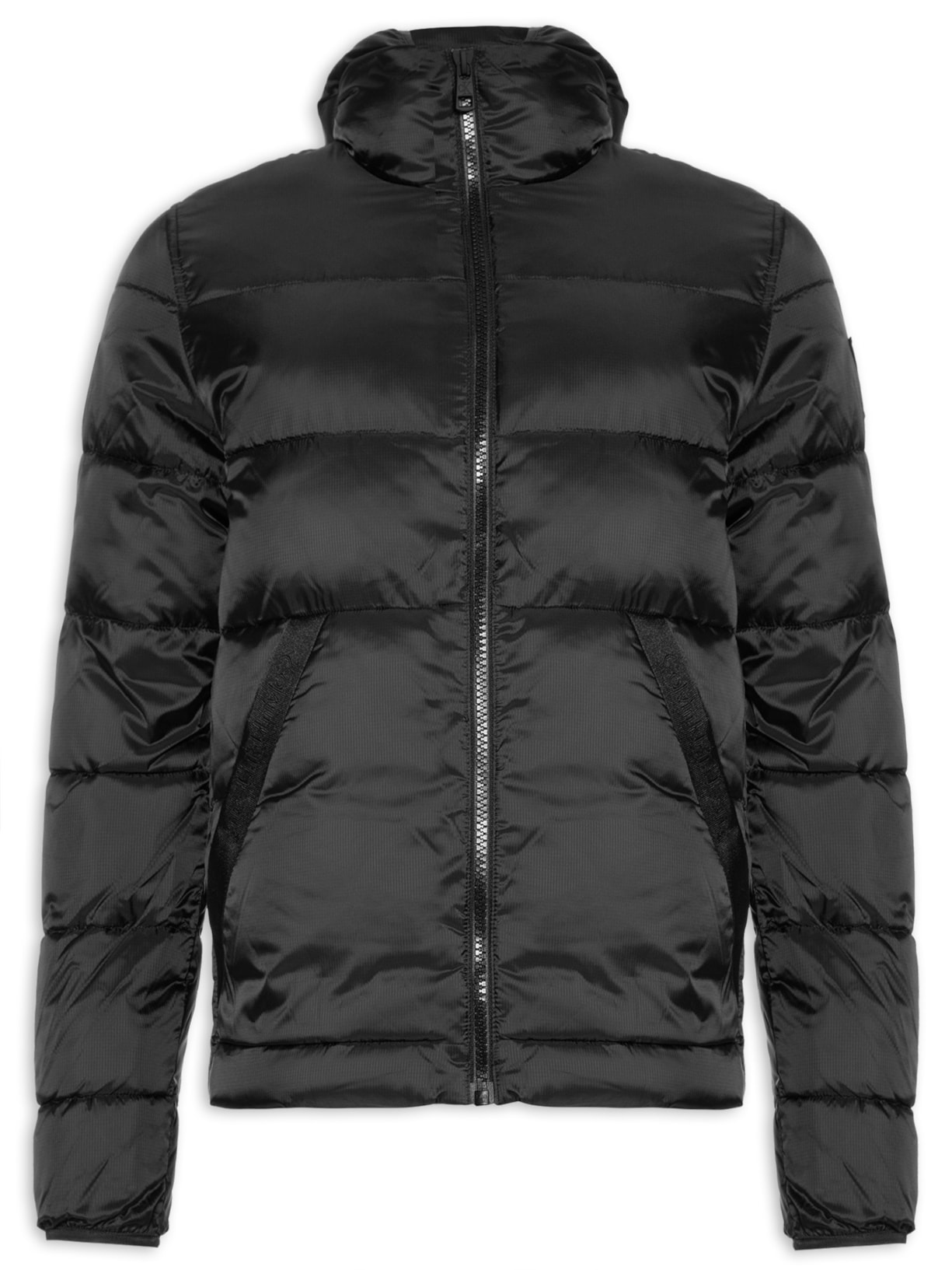 Jaqueta Masculina Matelassê Com Capuz - Preto