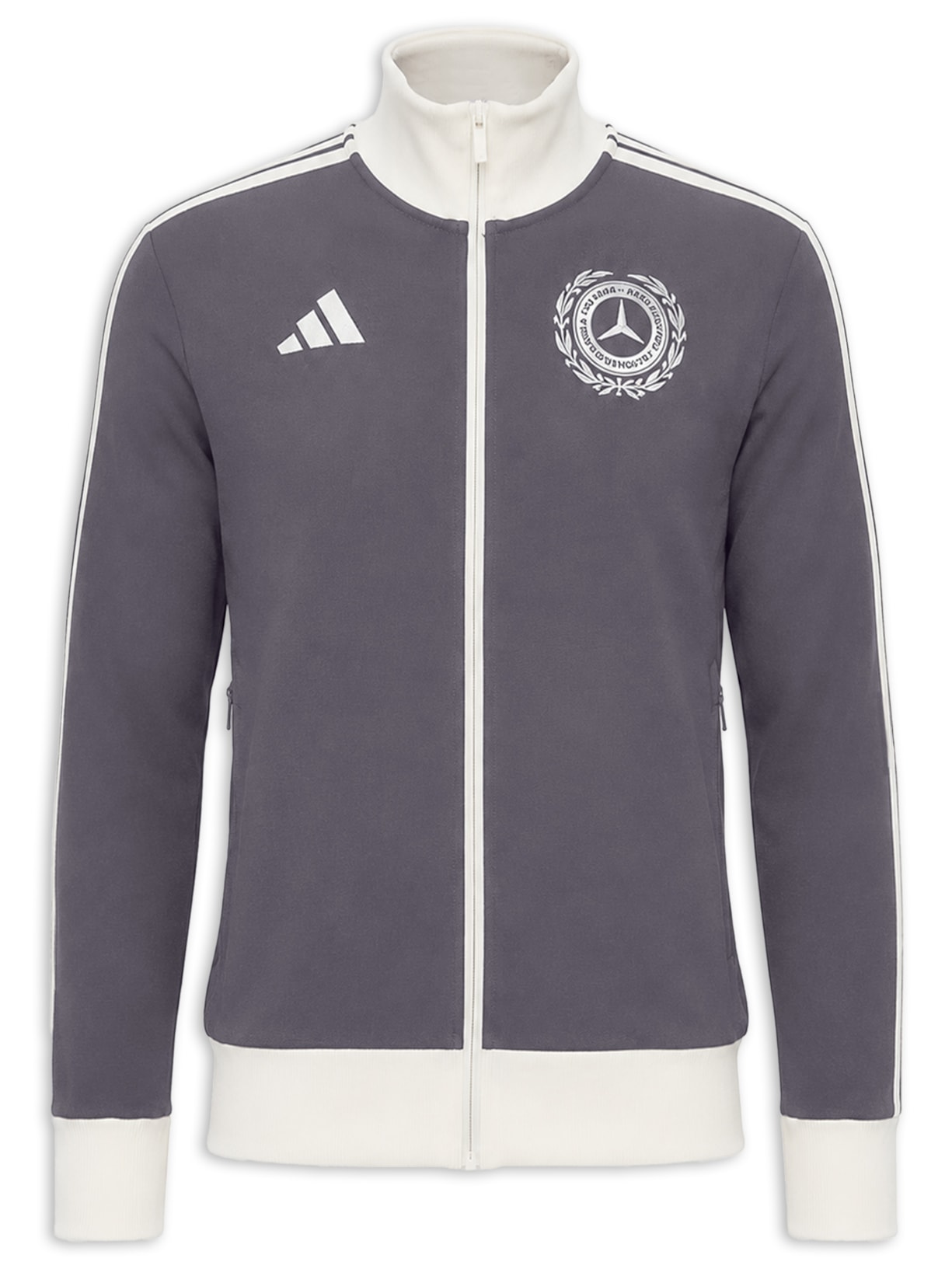 Jaqueta Masculina Mercedes Amg Petronas Cinza Adidas + Mercedes