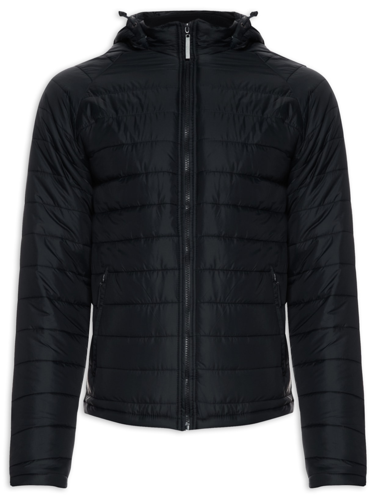 Jaqueta Masculina Microfibra Matelassada Com Capuz Removível - Azul