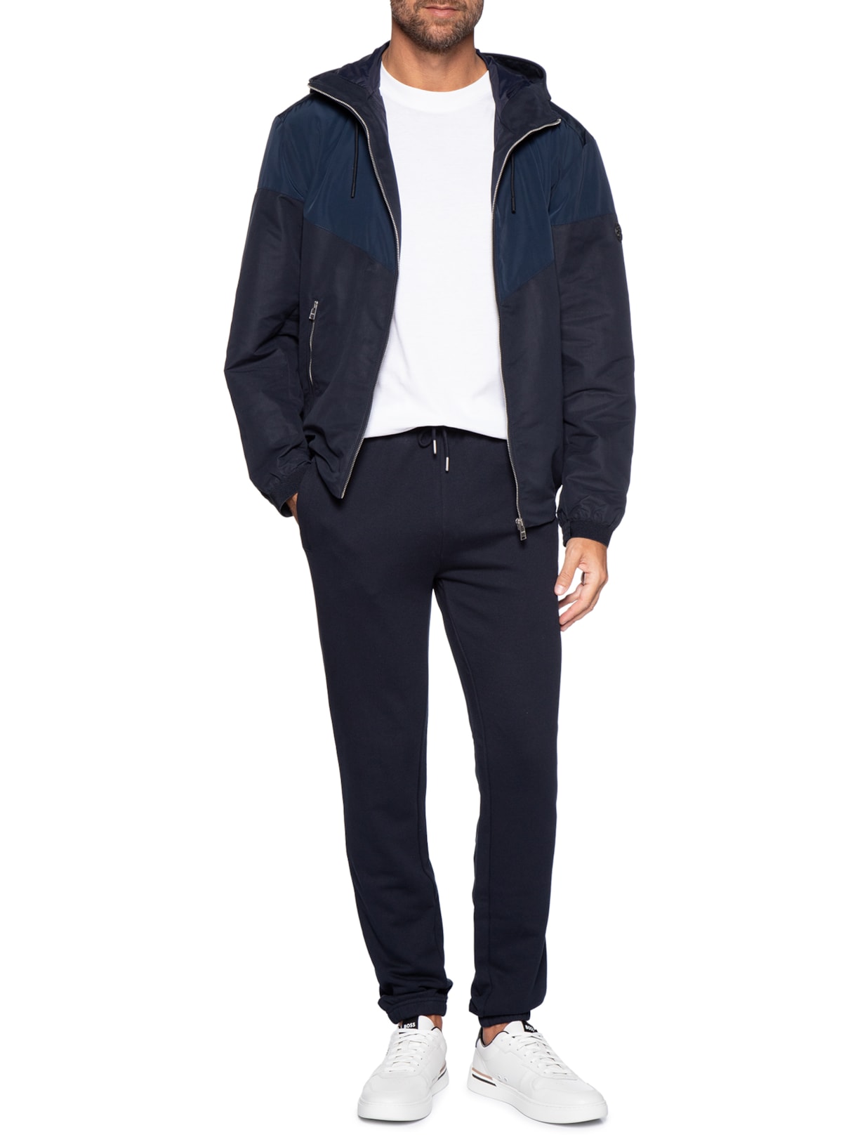 Jaqueta Masculina Microfibra Water-Repell Azul Boss