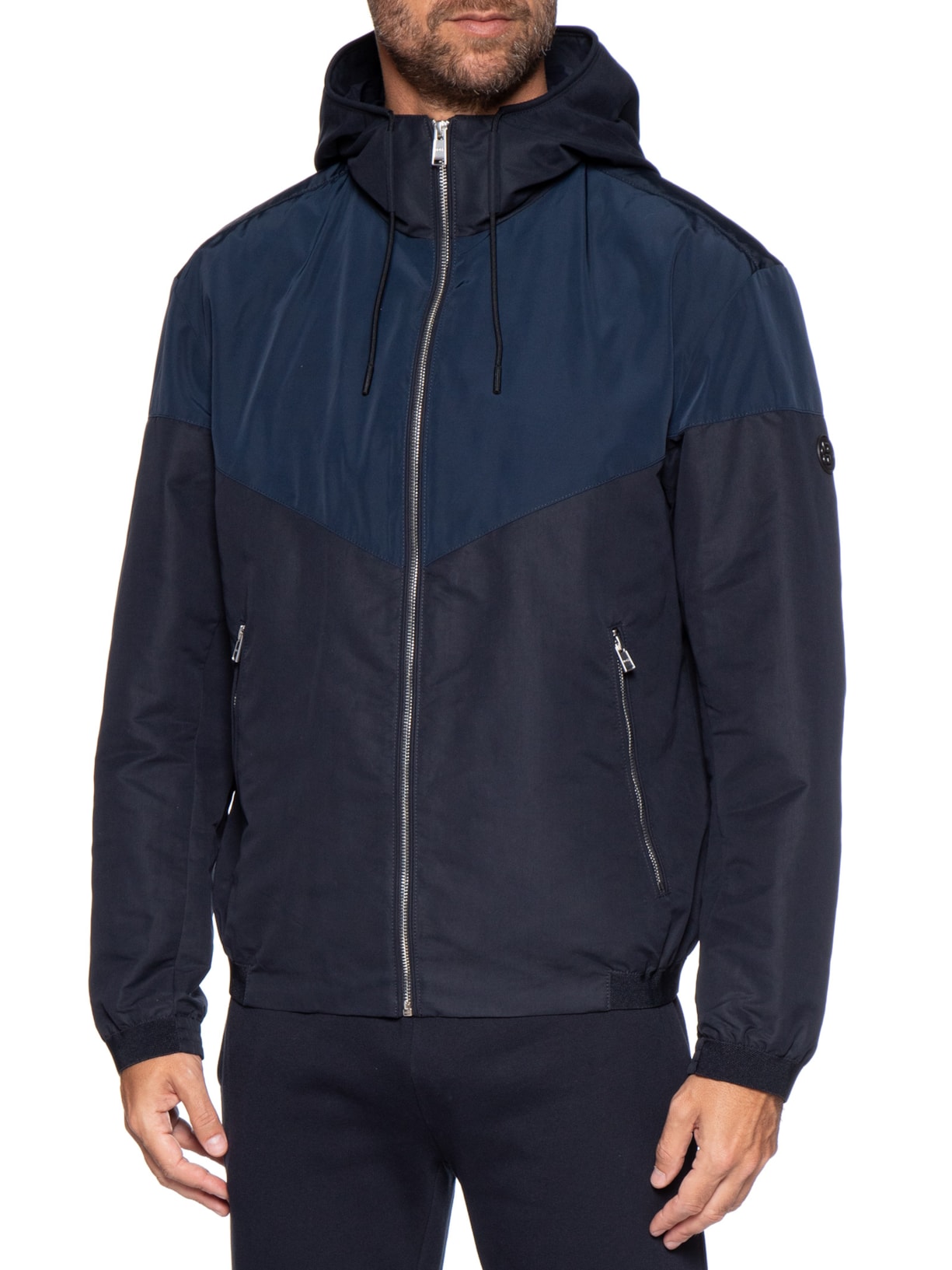 Jaqueta Masculina Microfibra Water-Repell Azul Boss