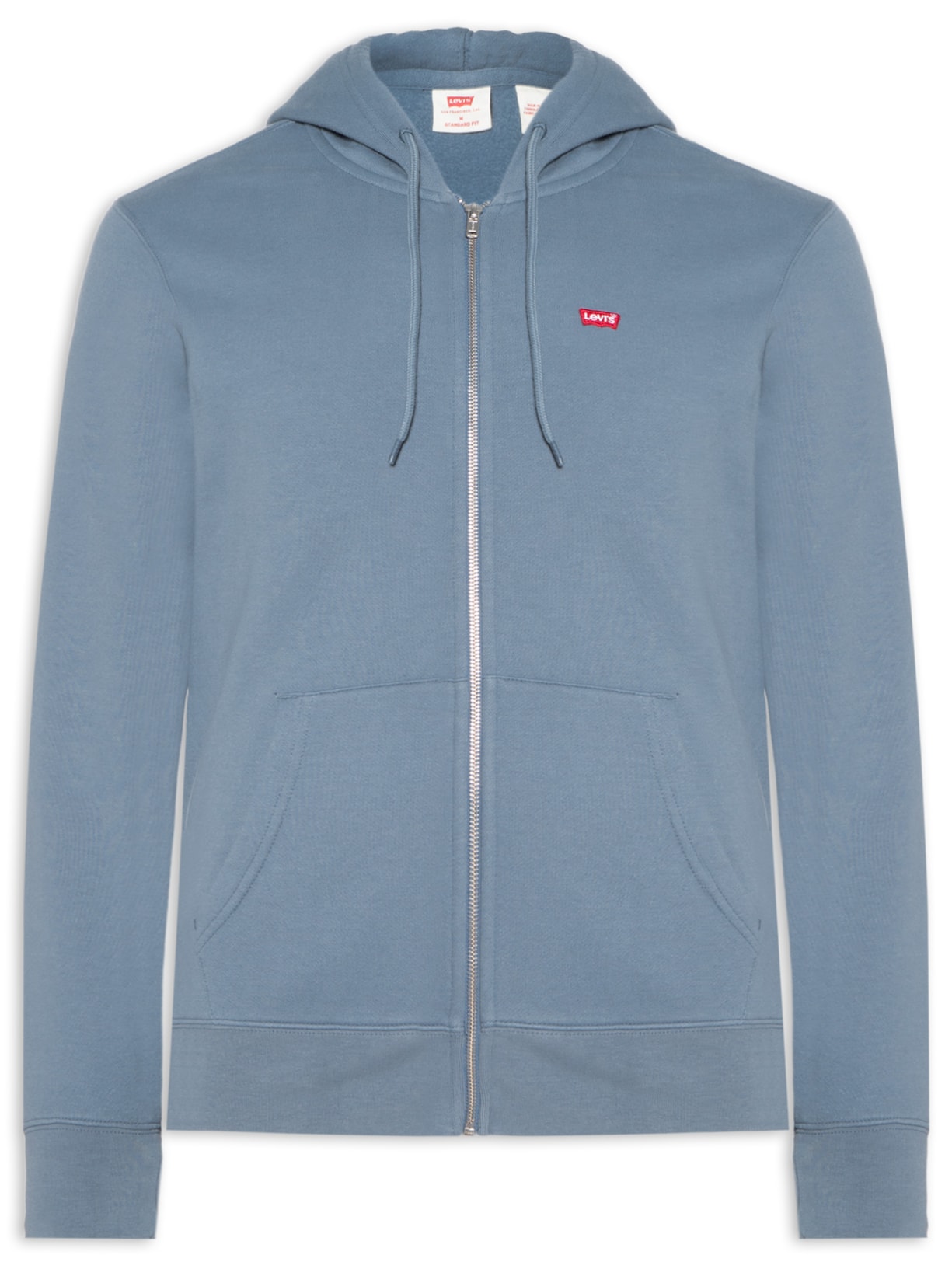 Jaqueta Masculina Moletom Classic Fit com Zíper - Azul