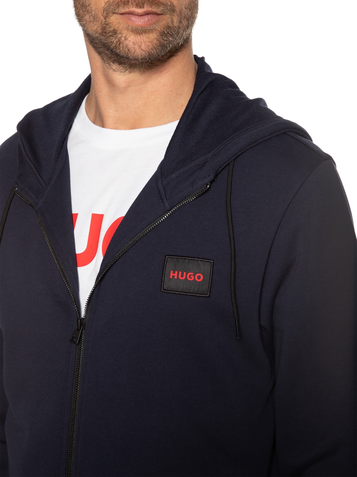 Jaqueta Masculina Moletom Daple Azul Hugo