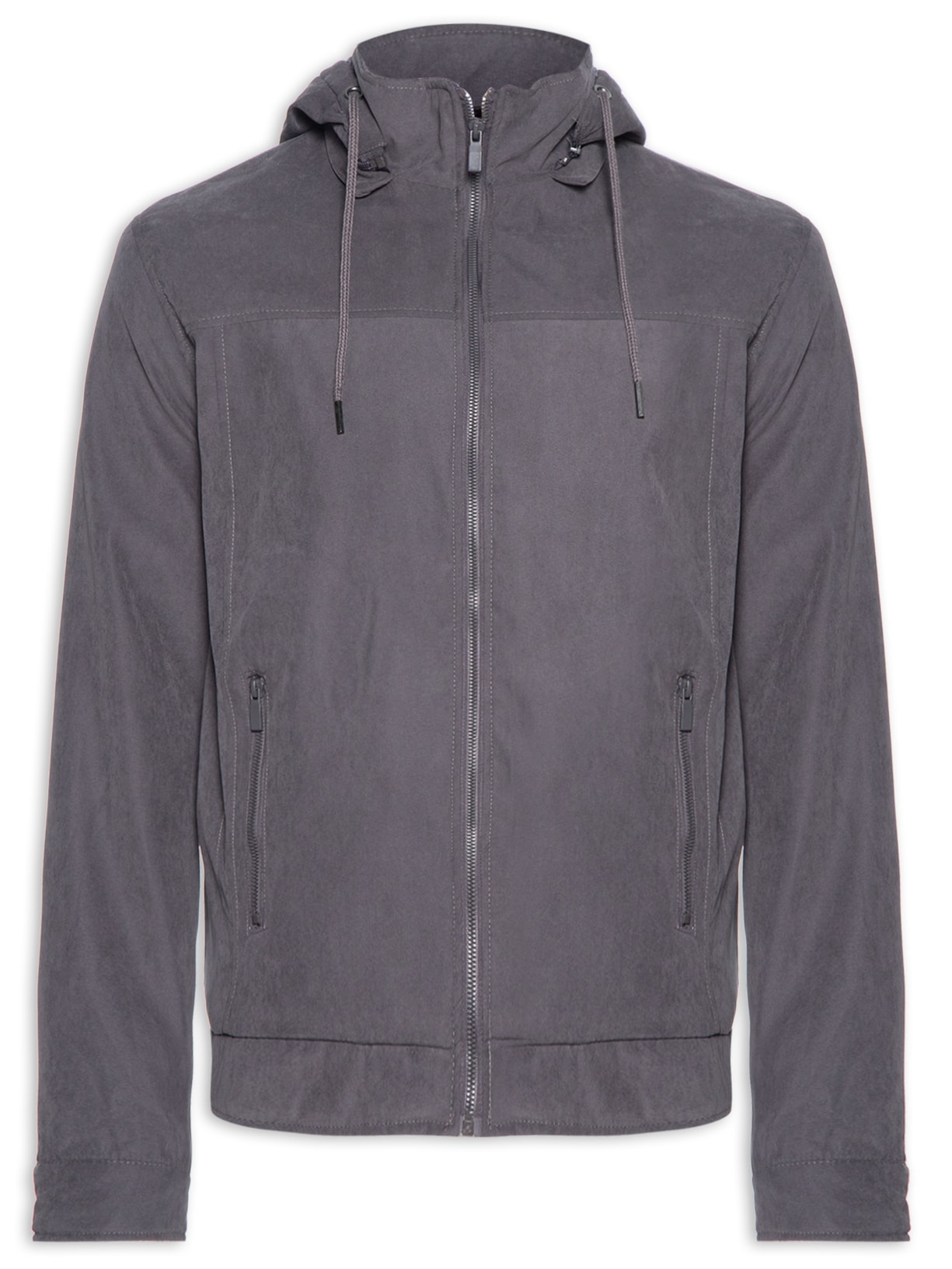 Jaqueta Masculina Moss Forrada Com Capuz - Cinza