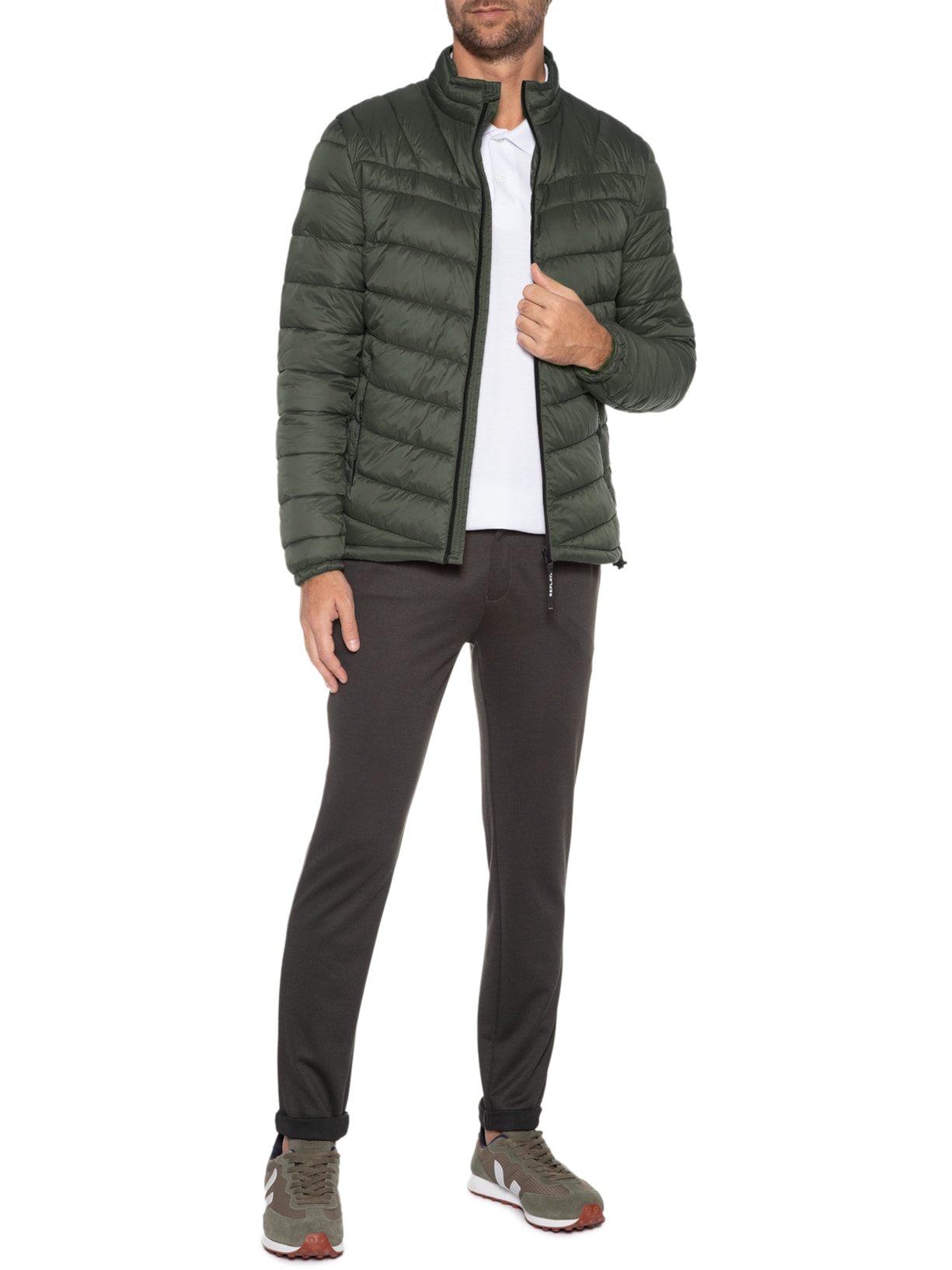 Jaqueta Masculina Nylon Basic Verde Replay