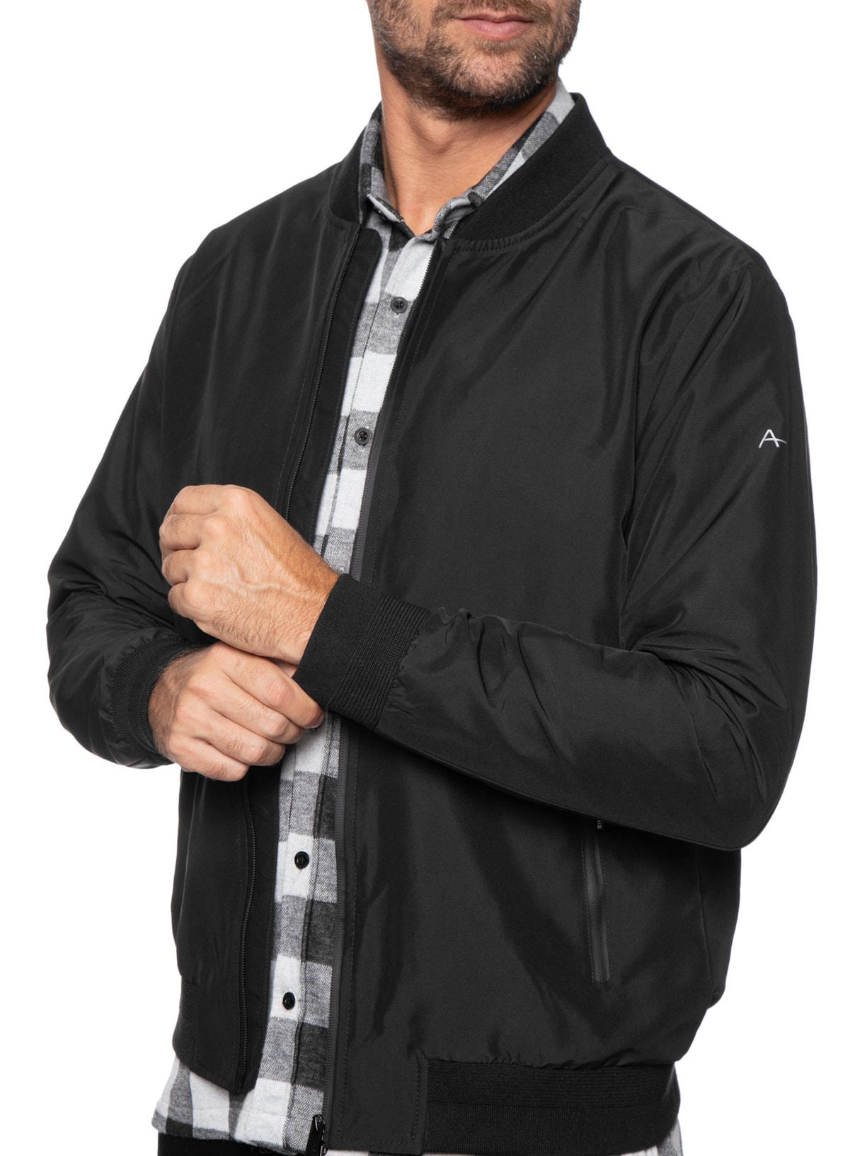 Jaqueta Masculina Nylon Bomber Liq Rep Preto Aramis