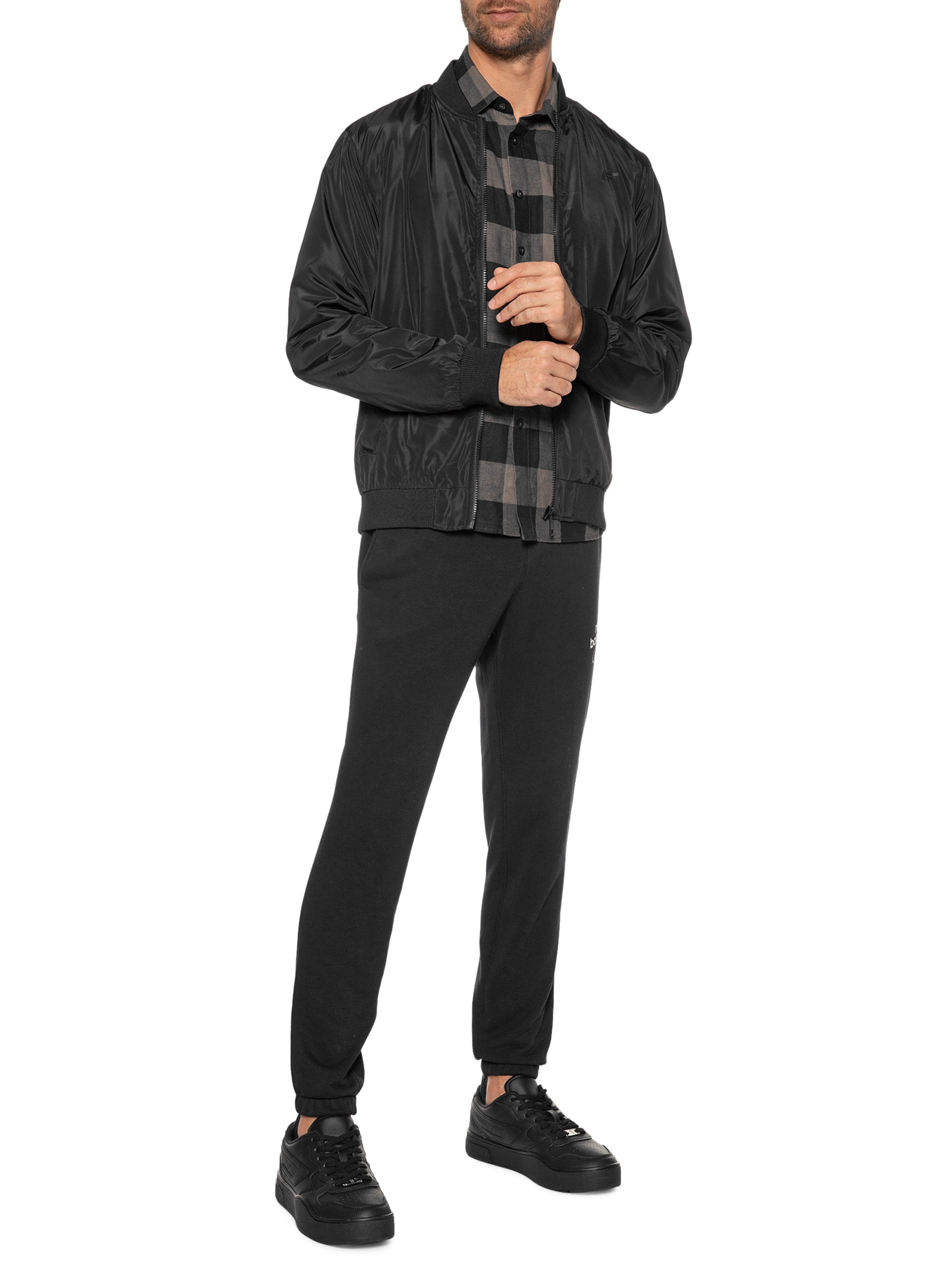 Jaqueta Masculina Nylon Light Bomber - Ellus - Preto