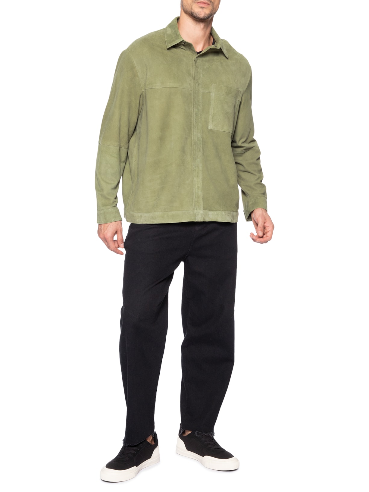 Jaqueta Masculina Over  Classic Leather Verde Osklen