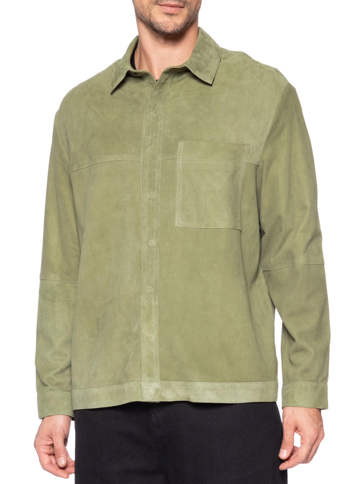 Jaqueta Masculina Over  Classic Leather Verde Osklen