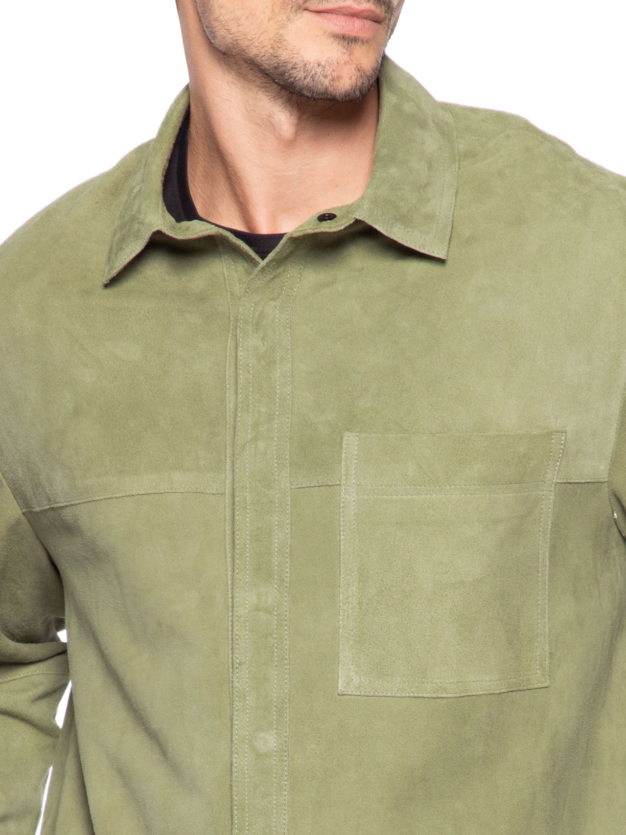 Jaqueta Masculina Over  Classic Leather Verde Osklen