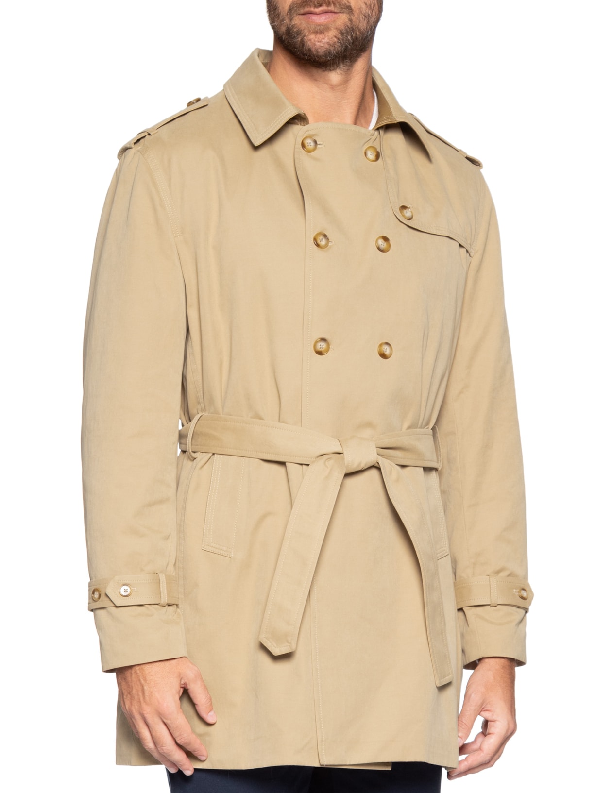 Jaqueta Masculina Over Coat Tecno Em Algodão Bege Paramount Alfaiataria