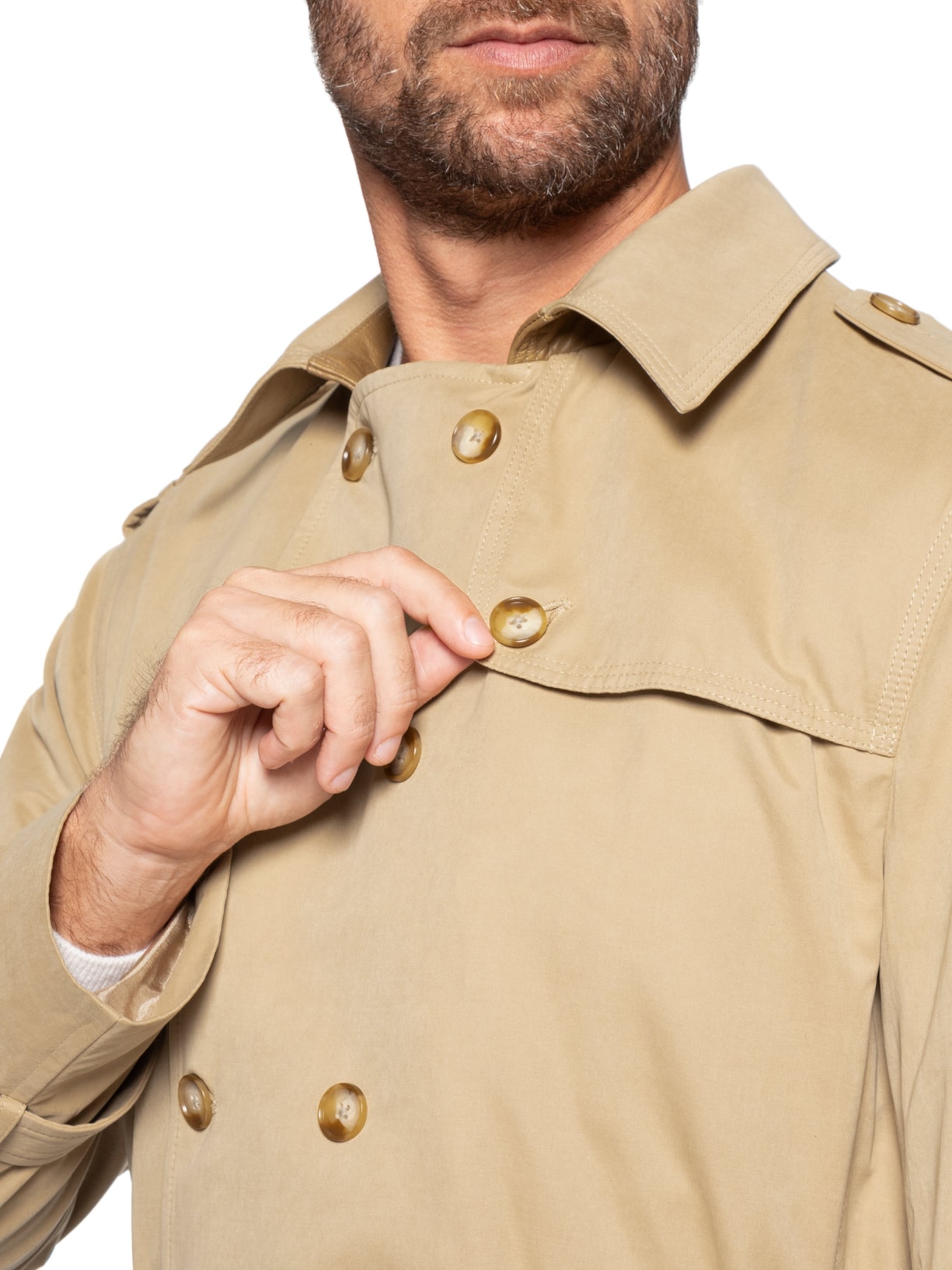 Jaqueta Masculina Over Coat Tecno Em Algodão Bege Paramount Alfaiataria