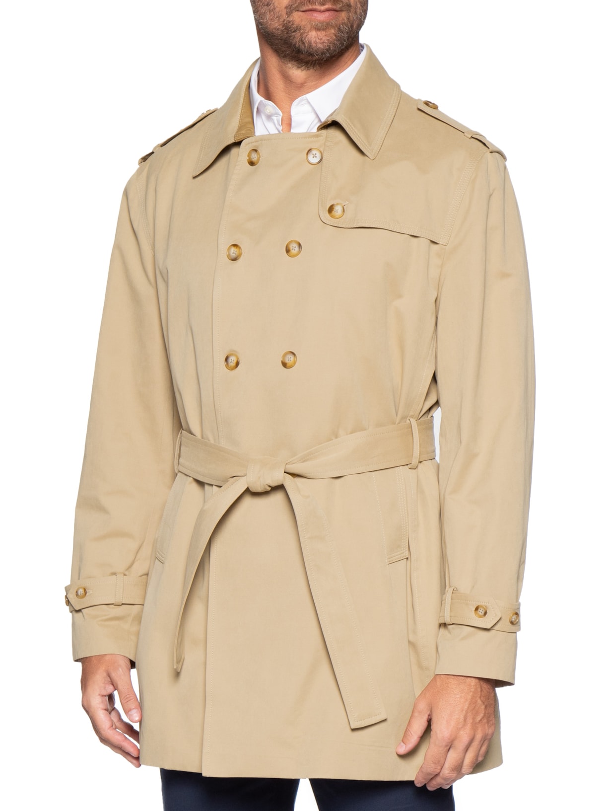 Jaqueta Masculina Over Coat Tecno Em Algodão Bege Paramount Alfaiataria