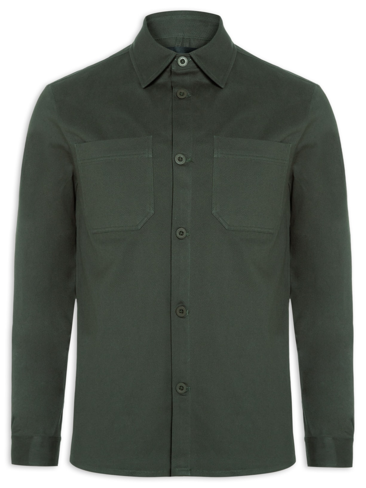 Jaqueta Masculina Overshirt De Sarja Colors Verde Foxton