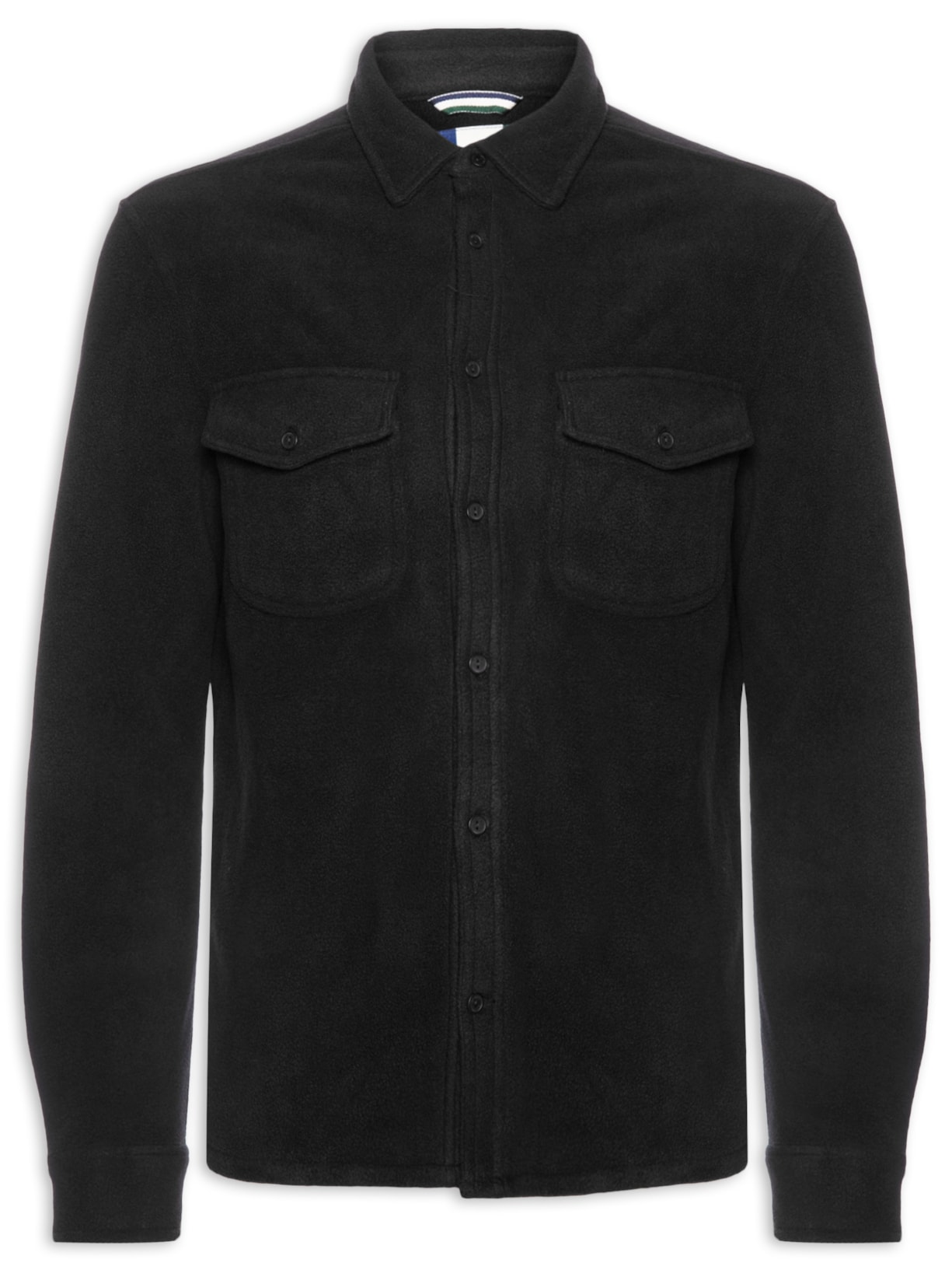 Jaqueta Masculina Overshirt Fleece Damie Preto Reserva