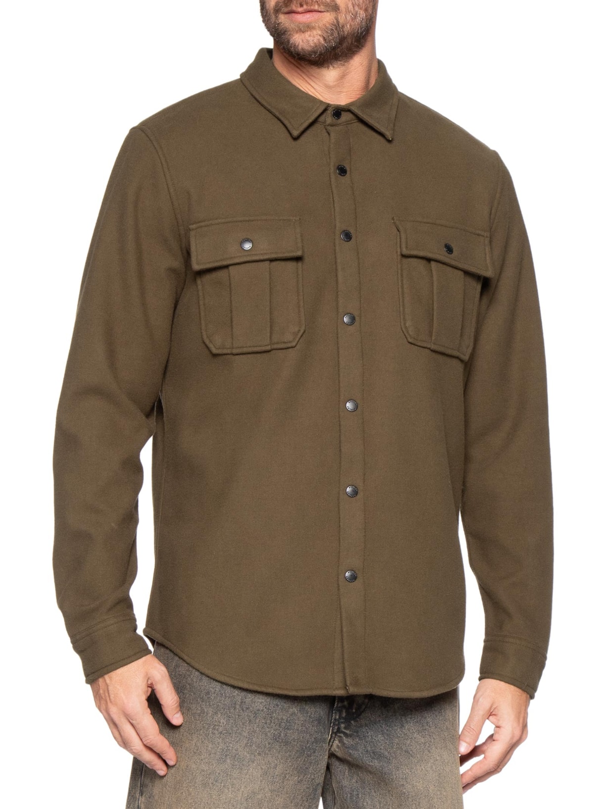 Jaqueta Masculina Overshirt Ulina Mescla Marrom Osklen