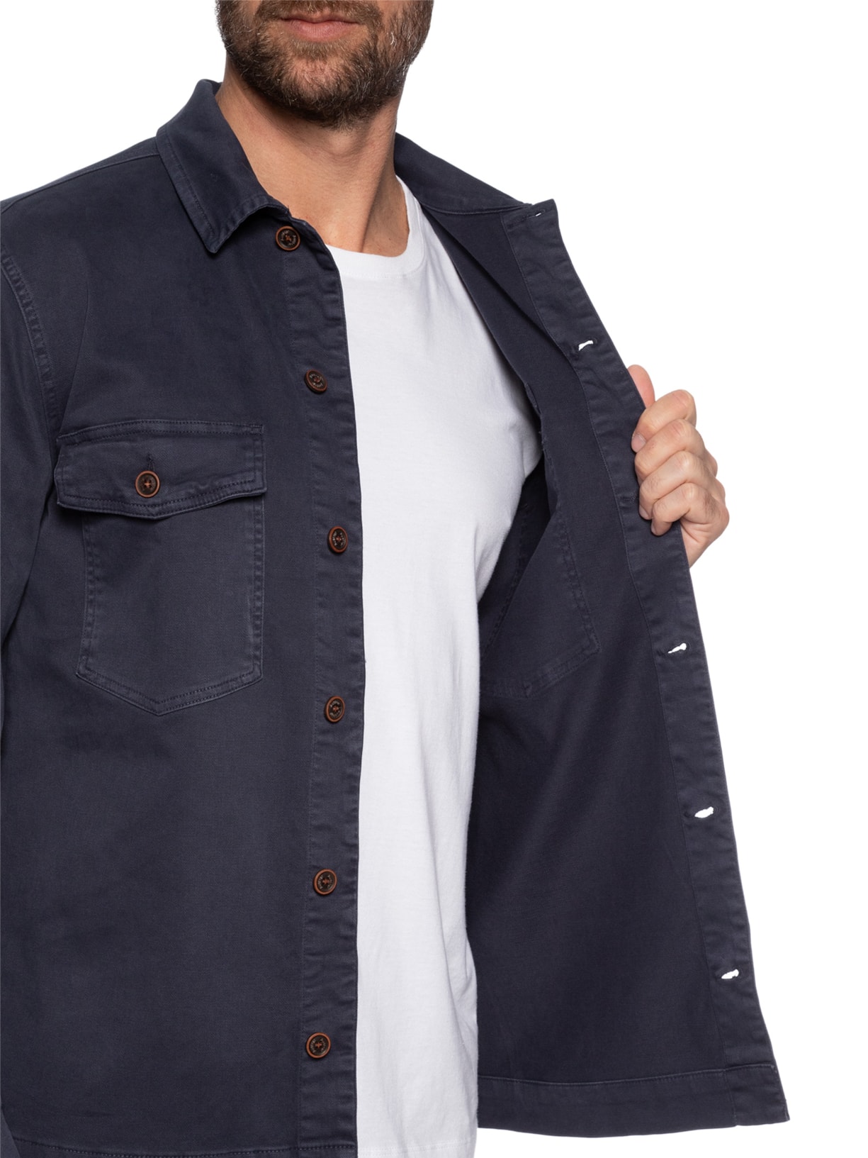 Jaqueta Masculina Overshirt Yosemite Azul Austral