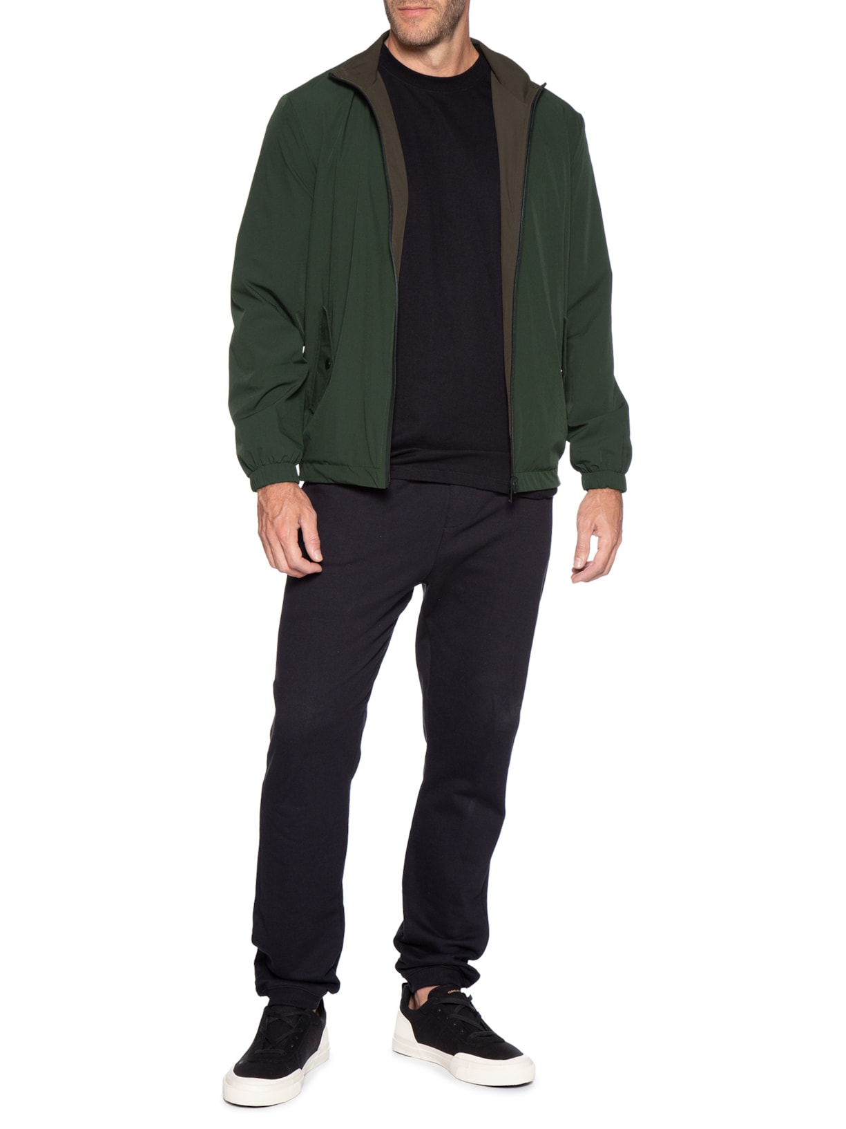 Jaqueta Masculina Overshit Dupla Face Esporte Easy Tech Verde Foxton