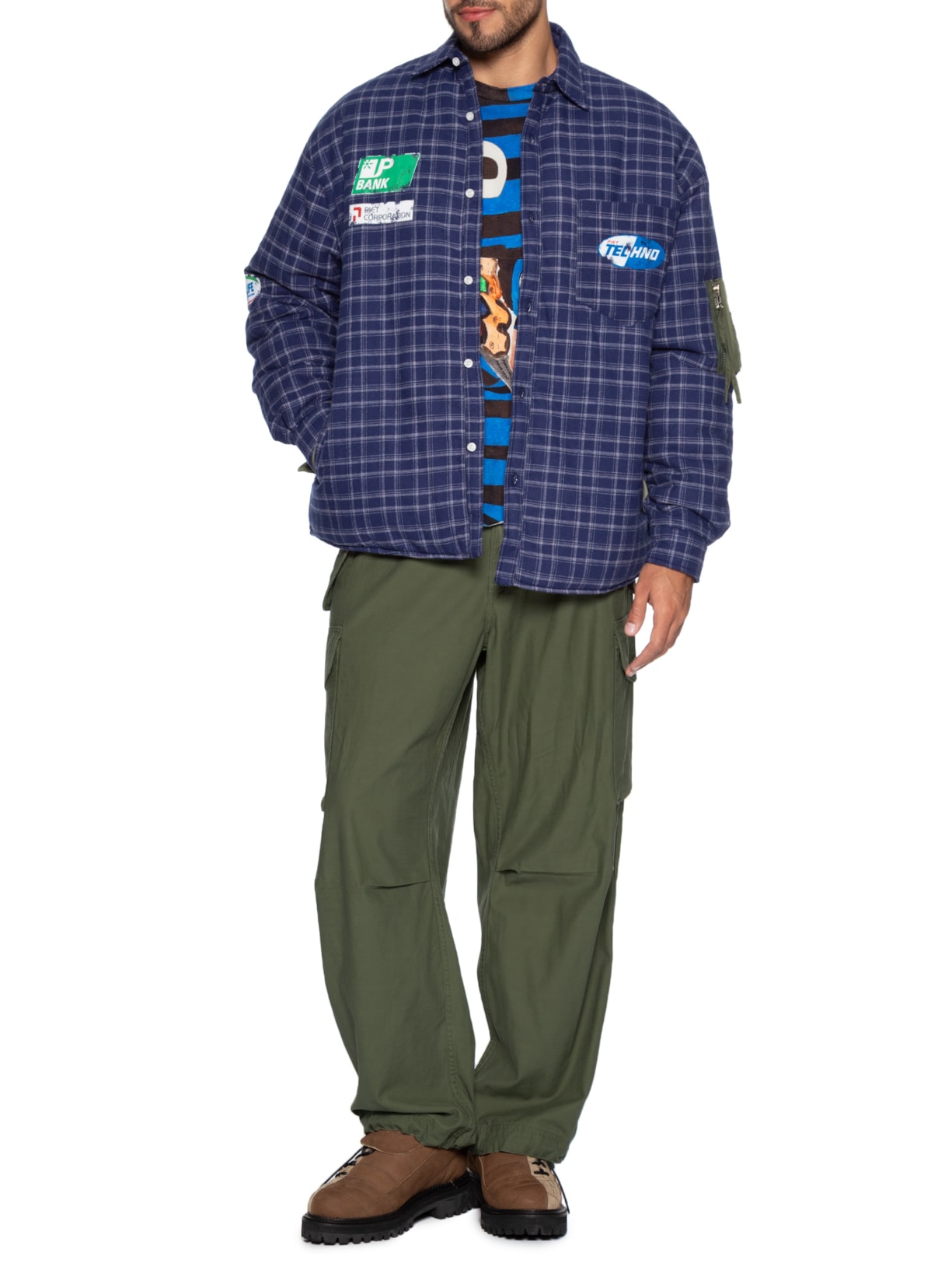 Jaqueta Masculina Padded Flanel Azul Piet