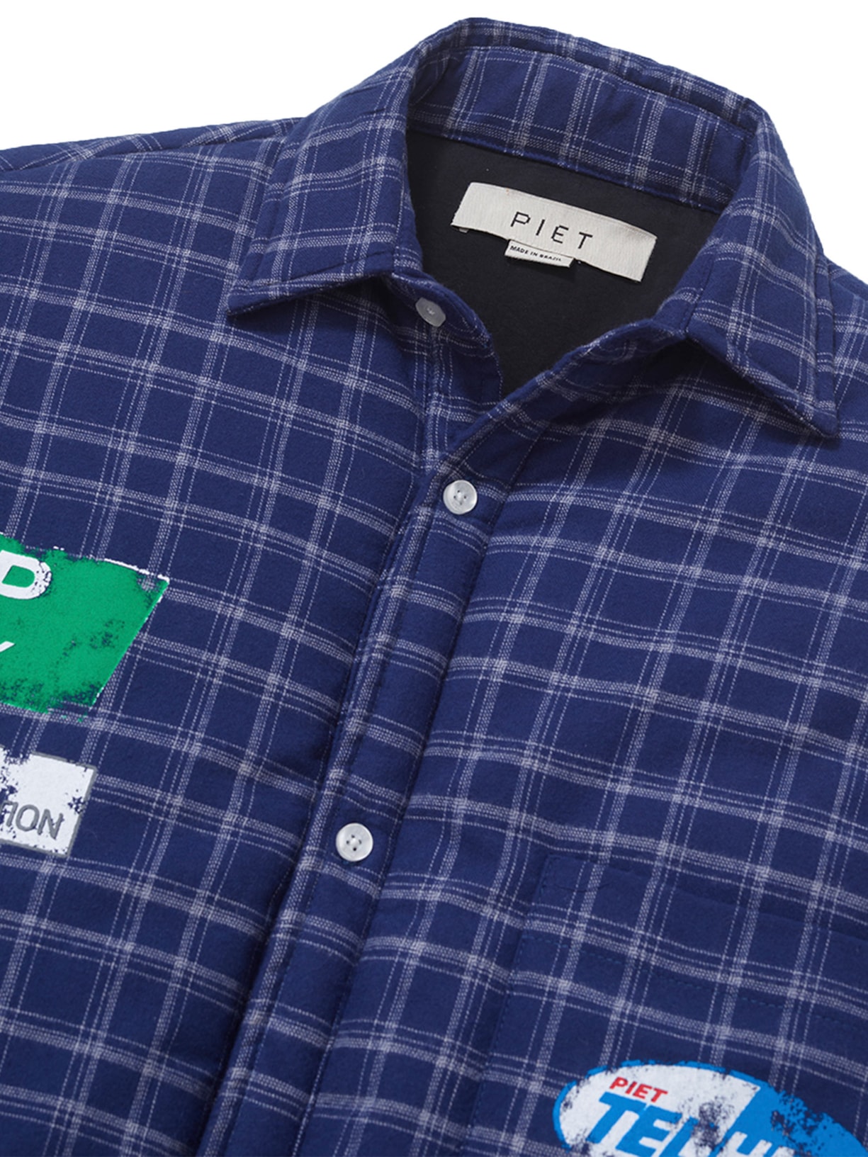 Jaqueta Masculina Padded Flanel Azul Piet