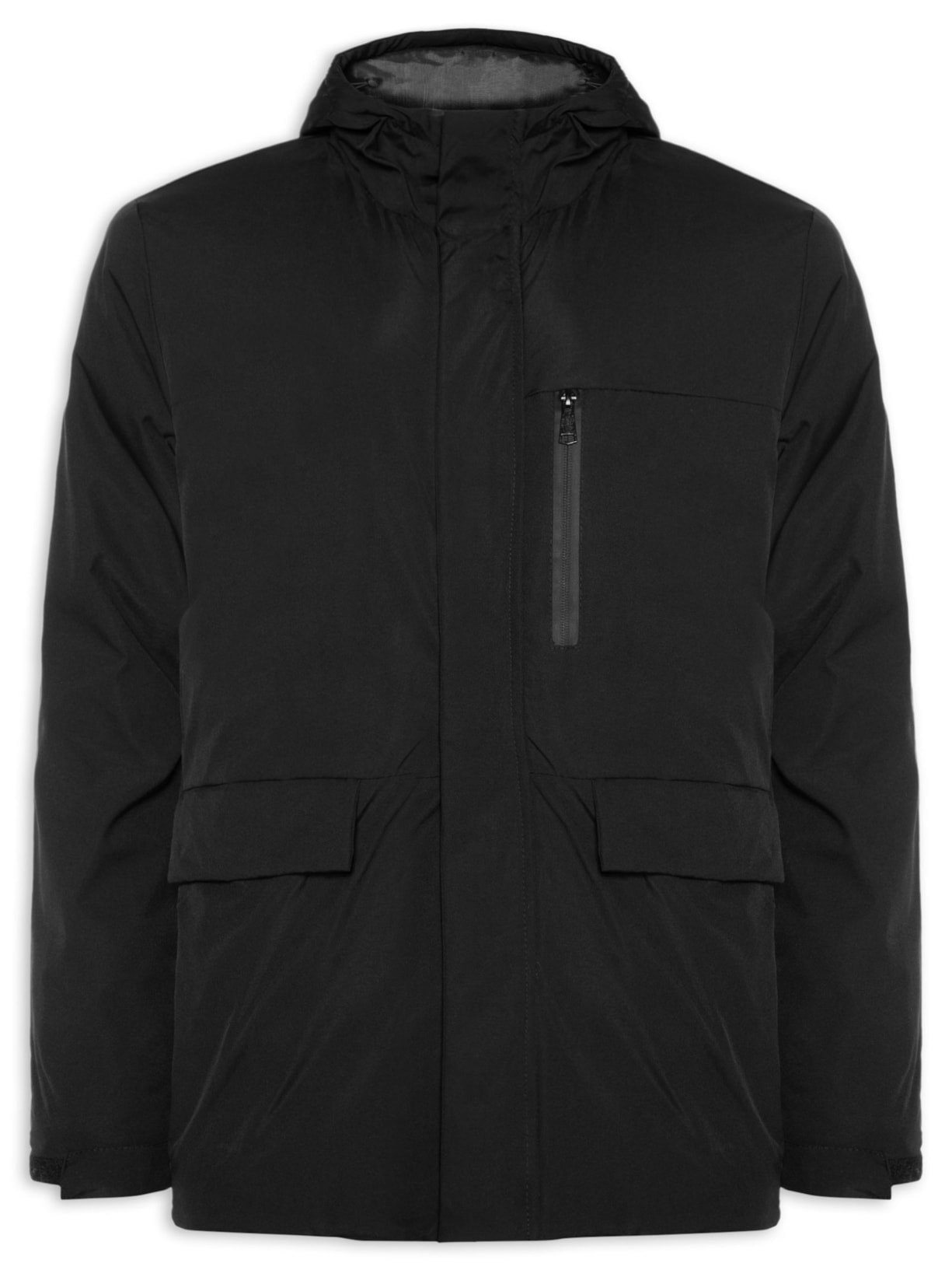 Jaqueta Masculina Parka Básica - Preto