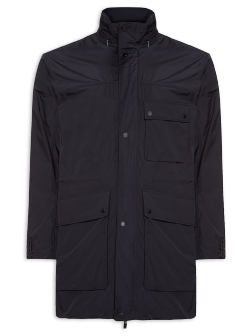 Jaqueta Masculina Parka com Bolsos - Azul