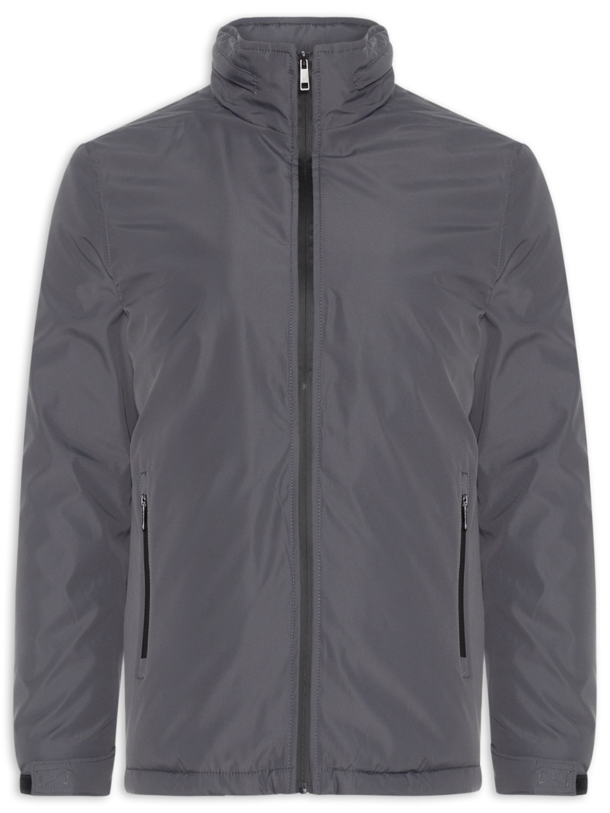 Jaqueta Masculina Parka Com Capuz Cinza Basiq Men