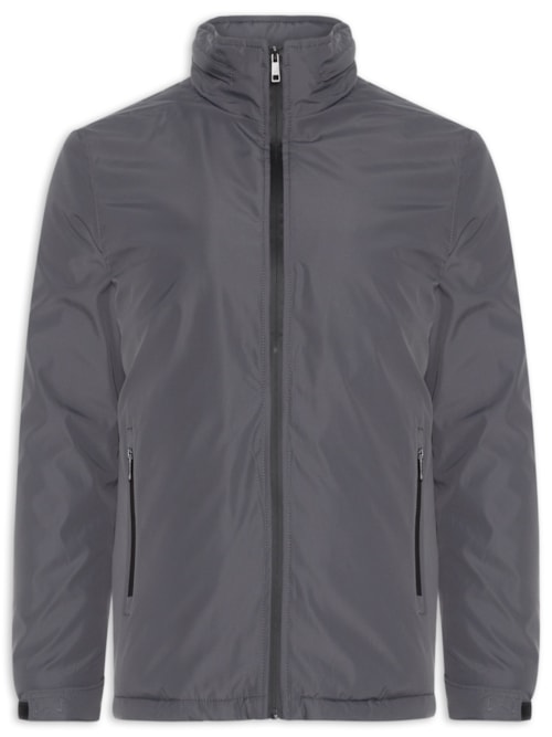 Jaqueta Masculina Parka Com Capuz - Cinza