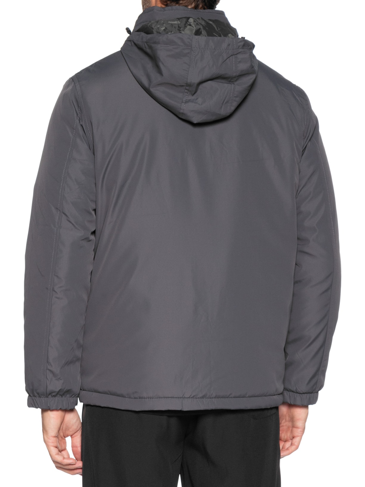 Jaqueta Masculina Parka Com Capuz Cinza Basiq Men