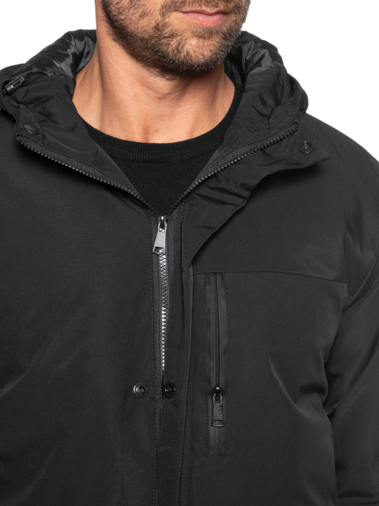 Jaqueta Masculina Parka Tactel Preto '2 Essential