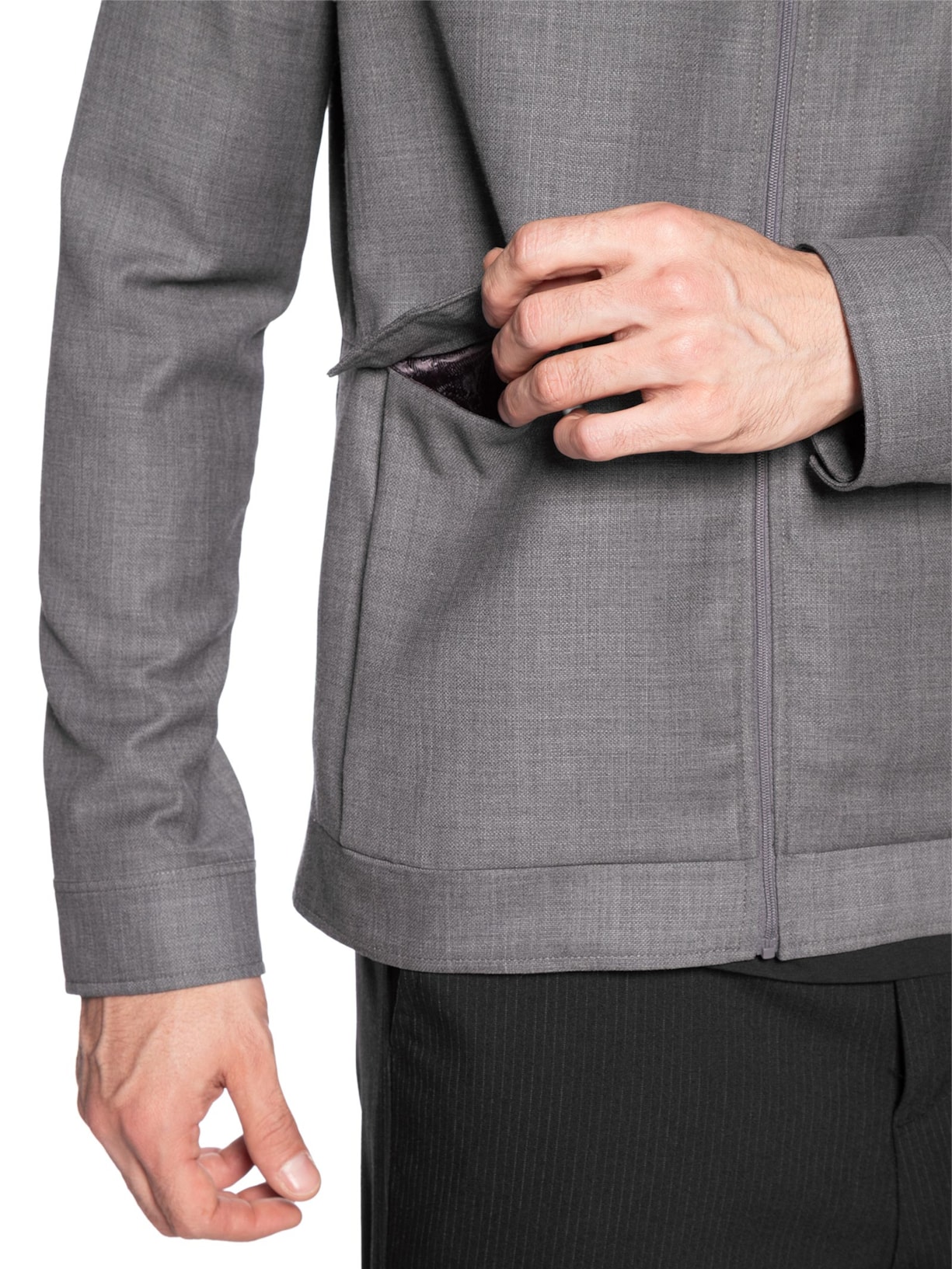 Jaqueta Masculina Portinhola Cinza Ricardo Almeida