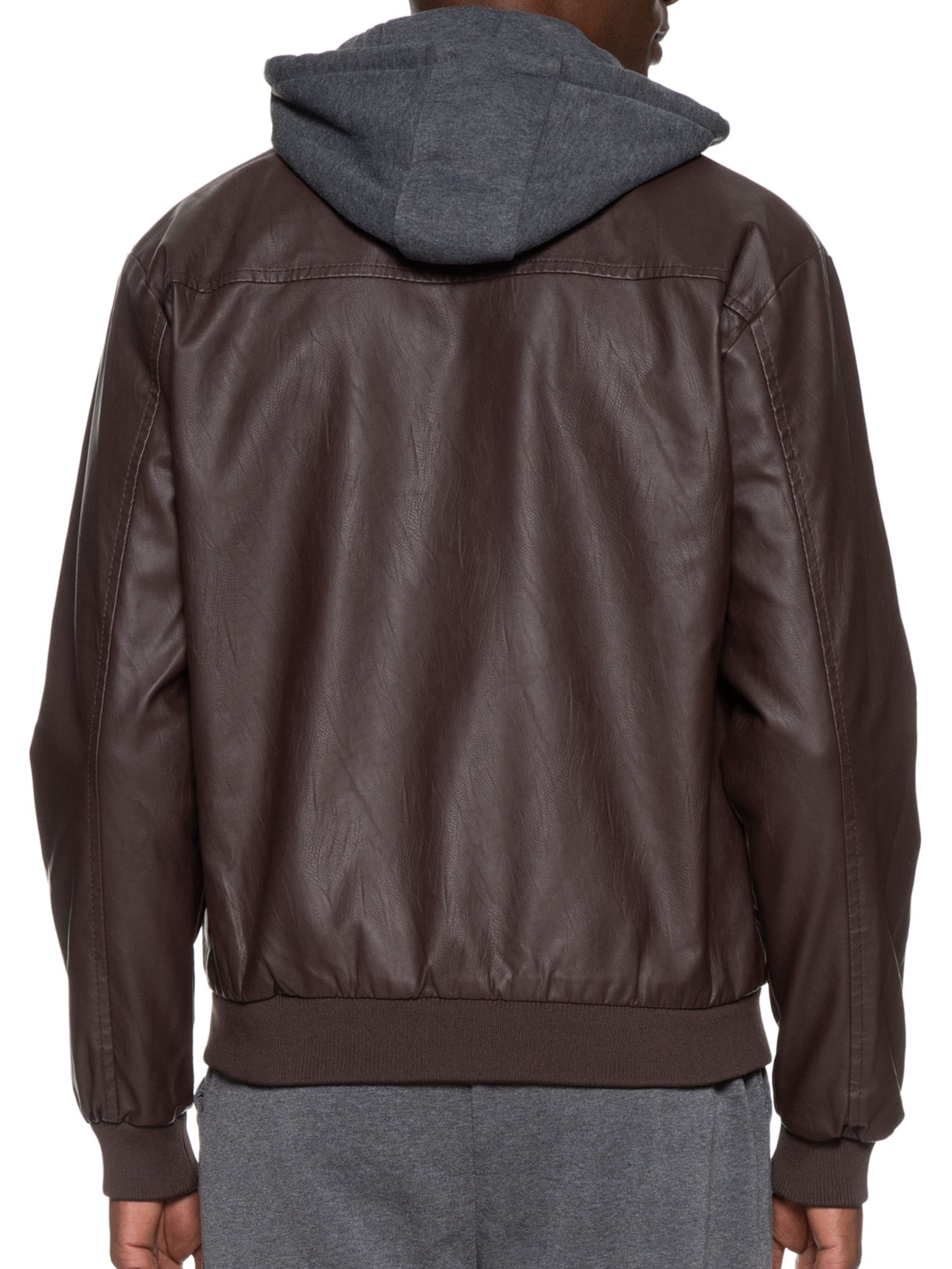 Jaqueta Masculina PU Utilitária Marrom Basiq Men