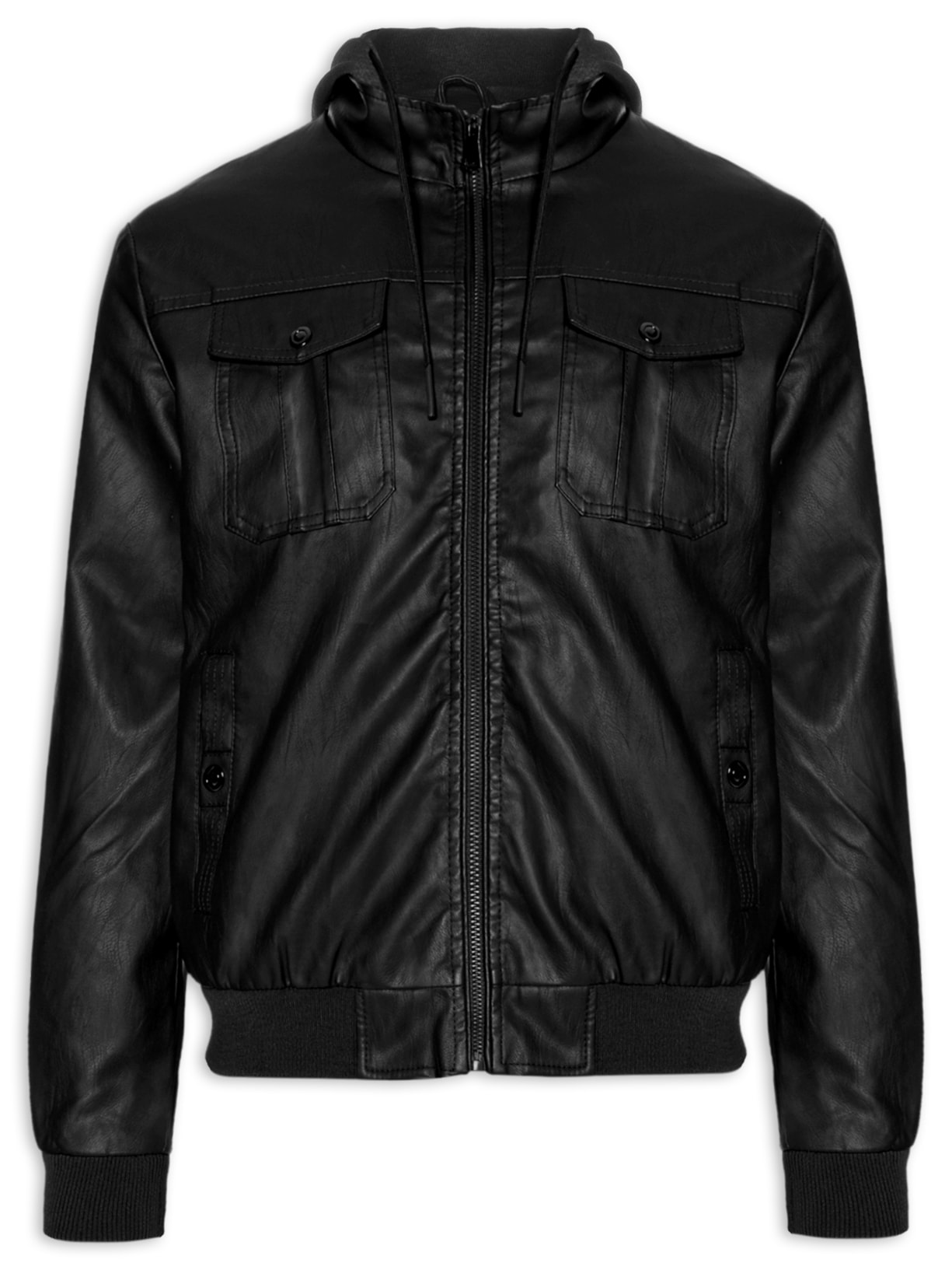 Jaqueta Masculina PU Utilitária - Preto