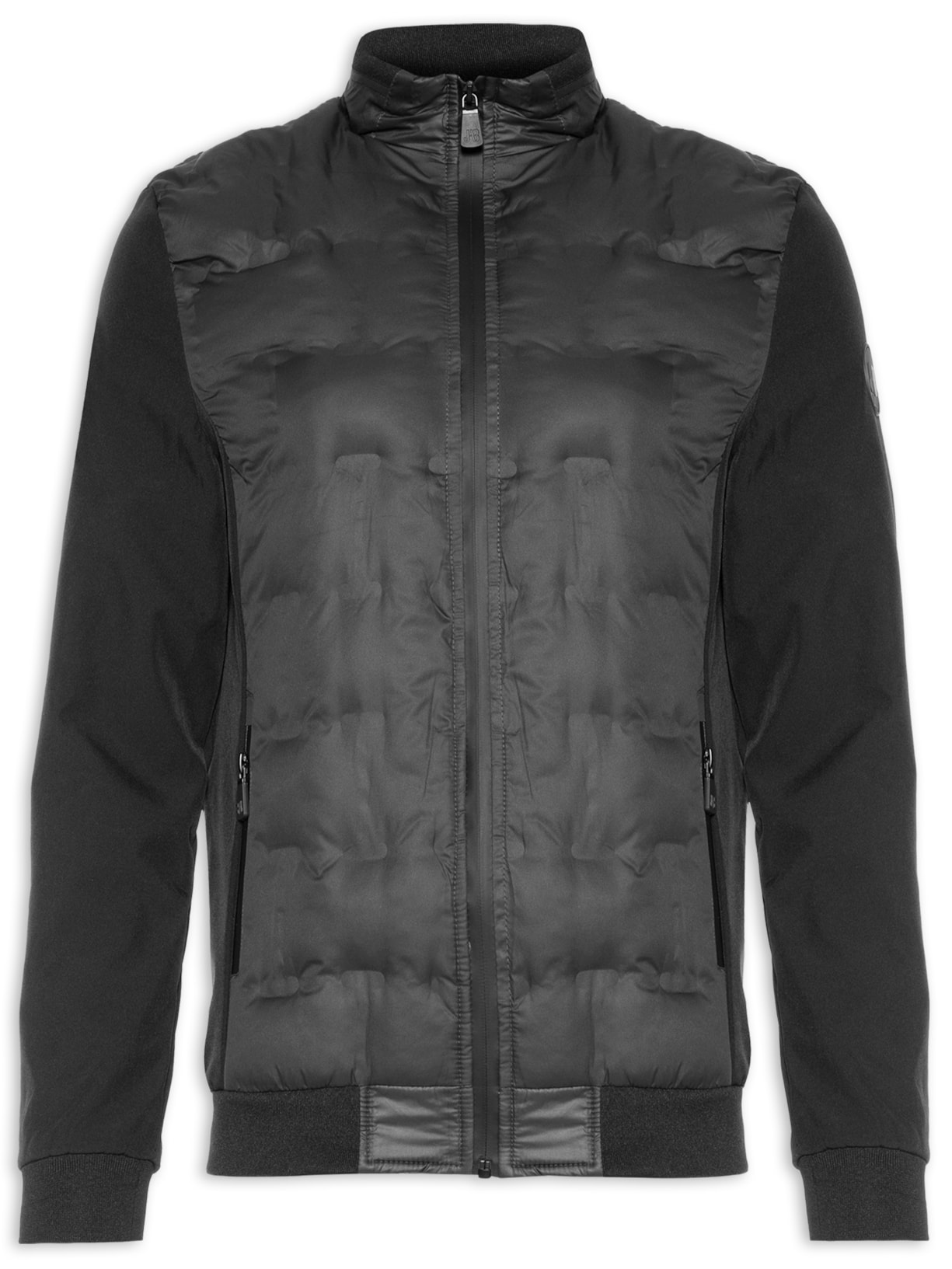 Jaqueta Masculina Puff Mobile 2 Tecidos - Preto