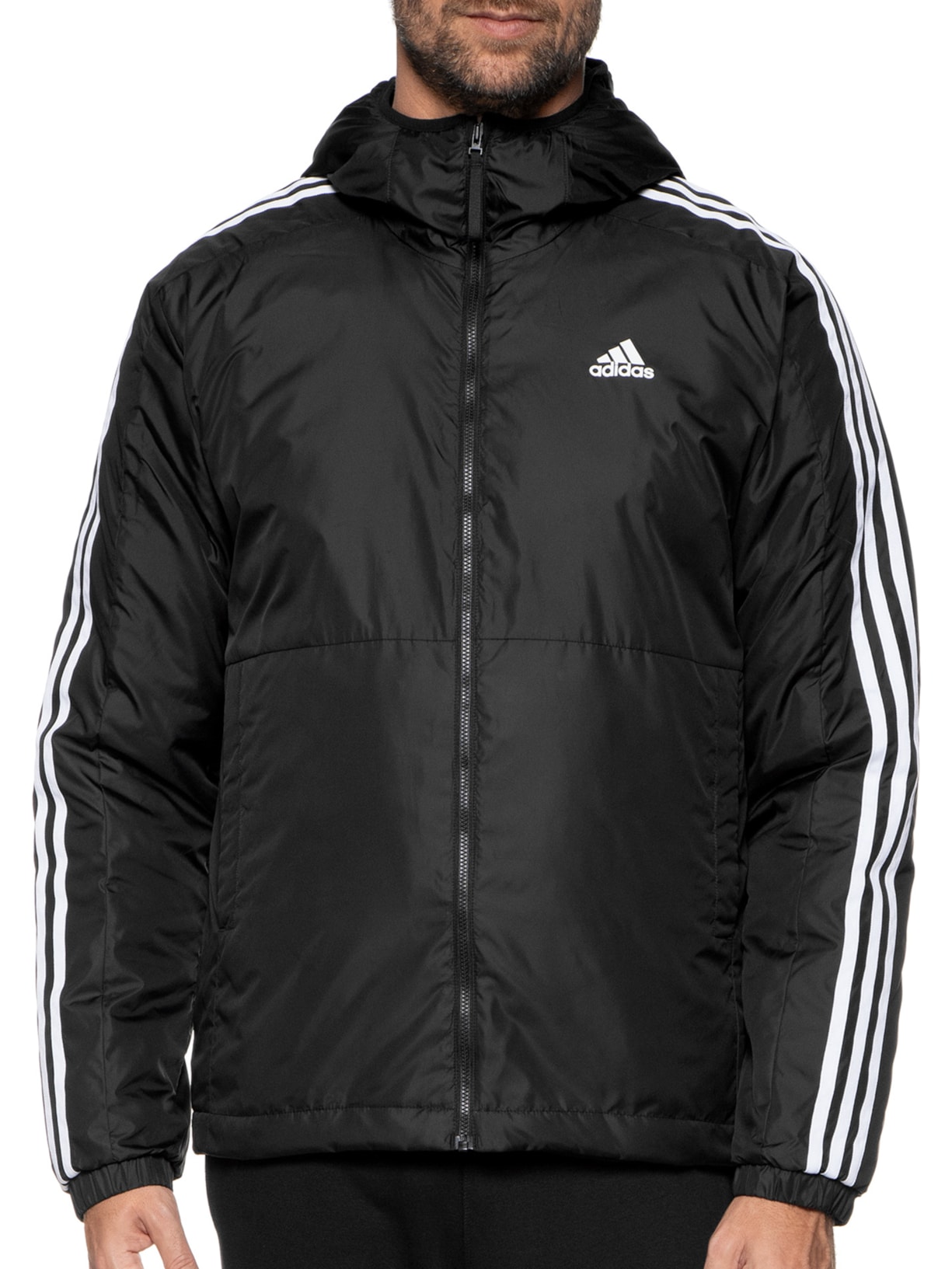 Jaqueta Masculina Puffer 3 Stripes - Adidas - Preto