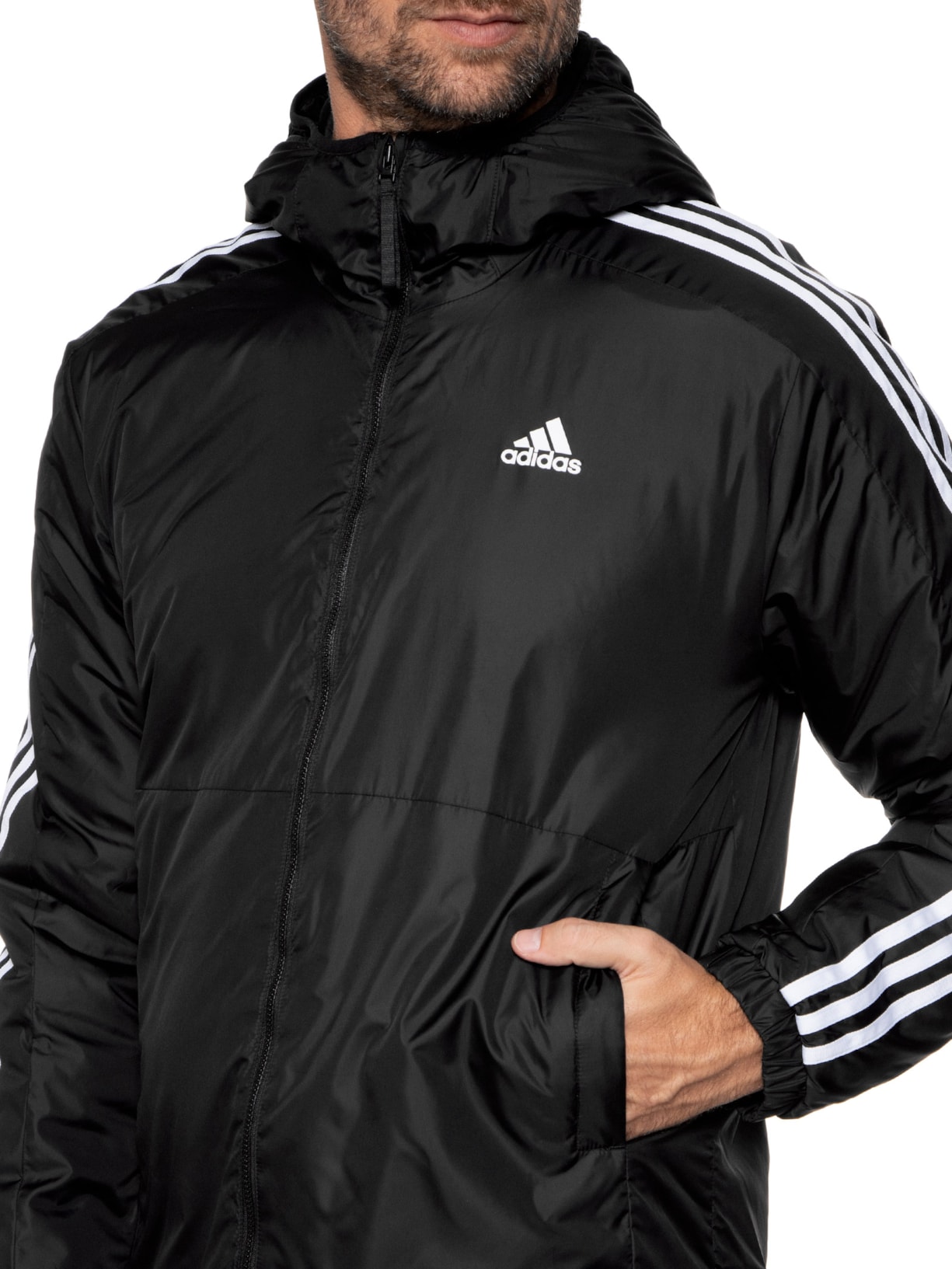 Jaqueta Masculina Puffer 3 Stripes - Adidas - Preto