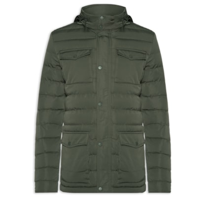 Jaqueta Masculina Puffer Alongada - Verde