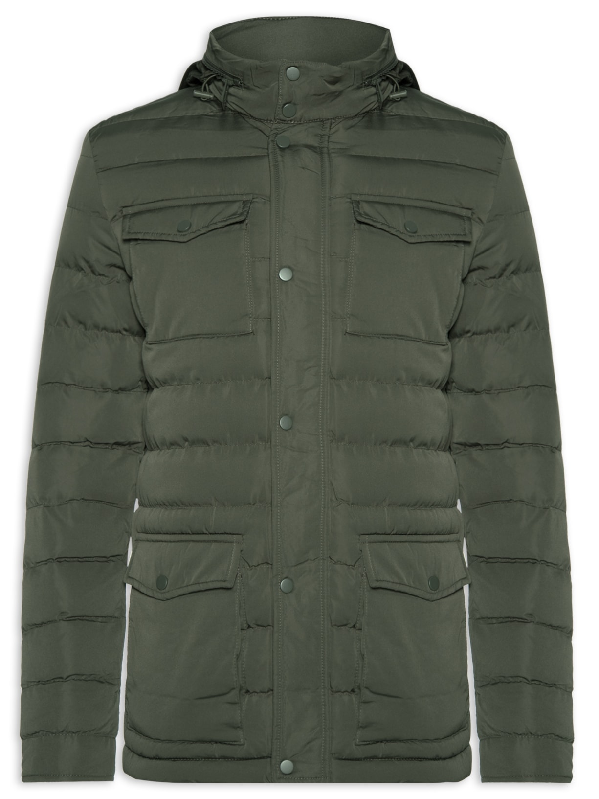 Jaqueta Masculina Puffer Alongada - Verde