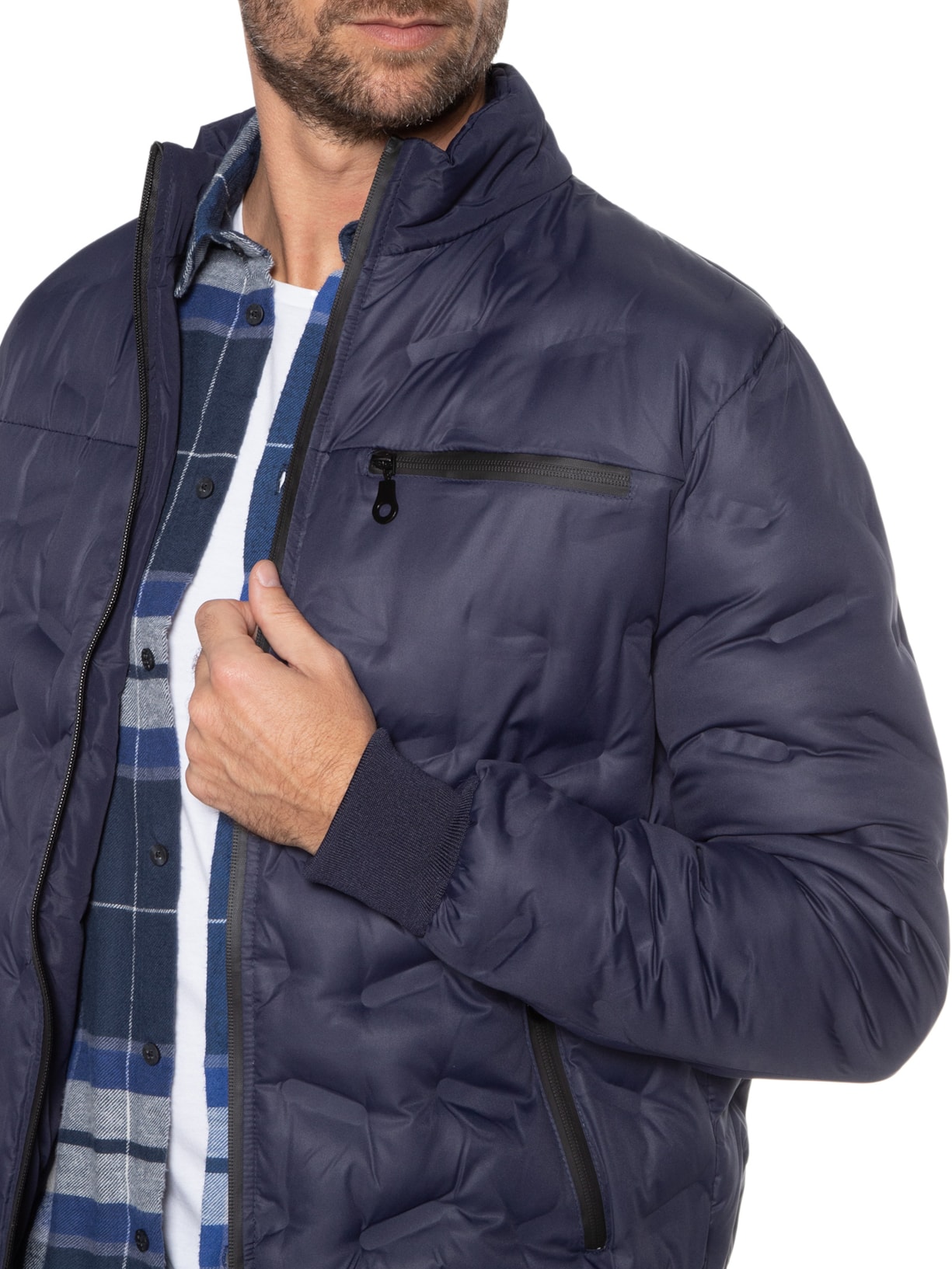 Jaqueta Masculina Puffer Azul '2 Essential