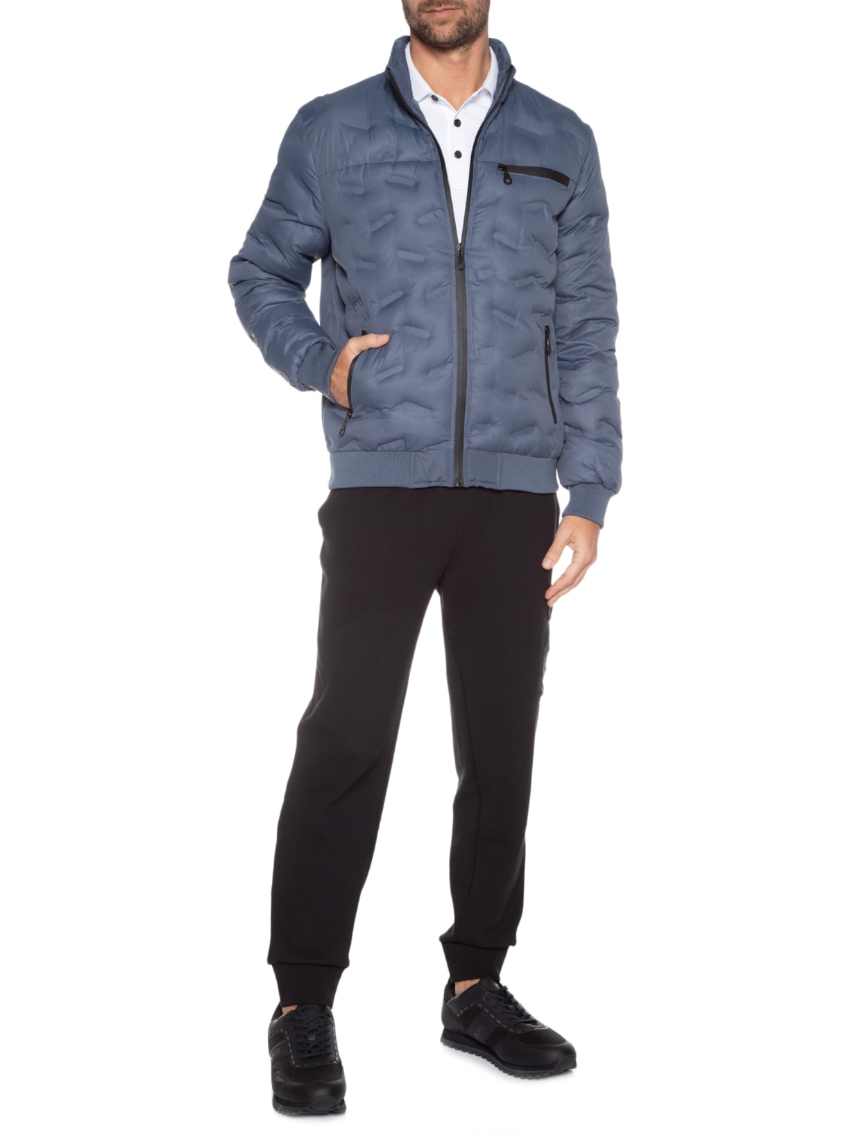 Jaqueta Masculina Puffer Azul '2 Essential
