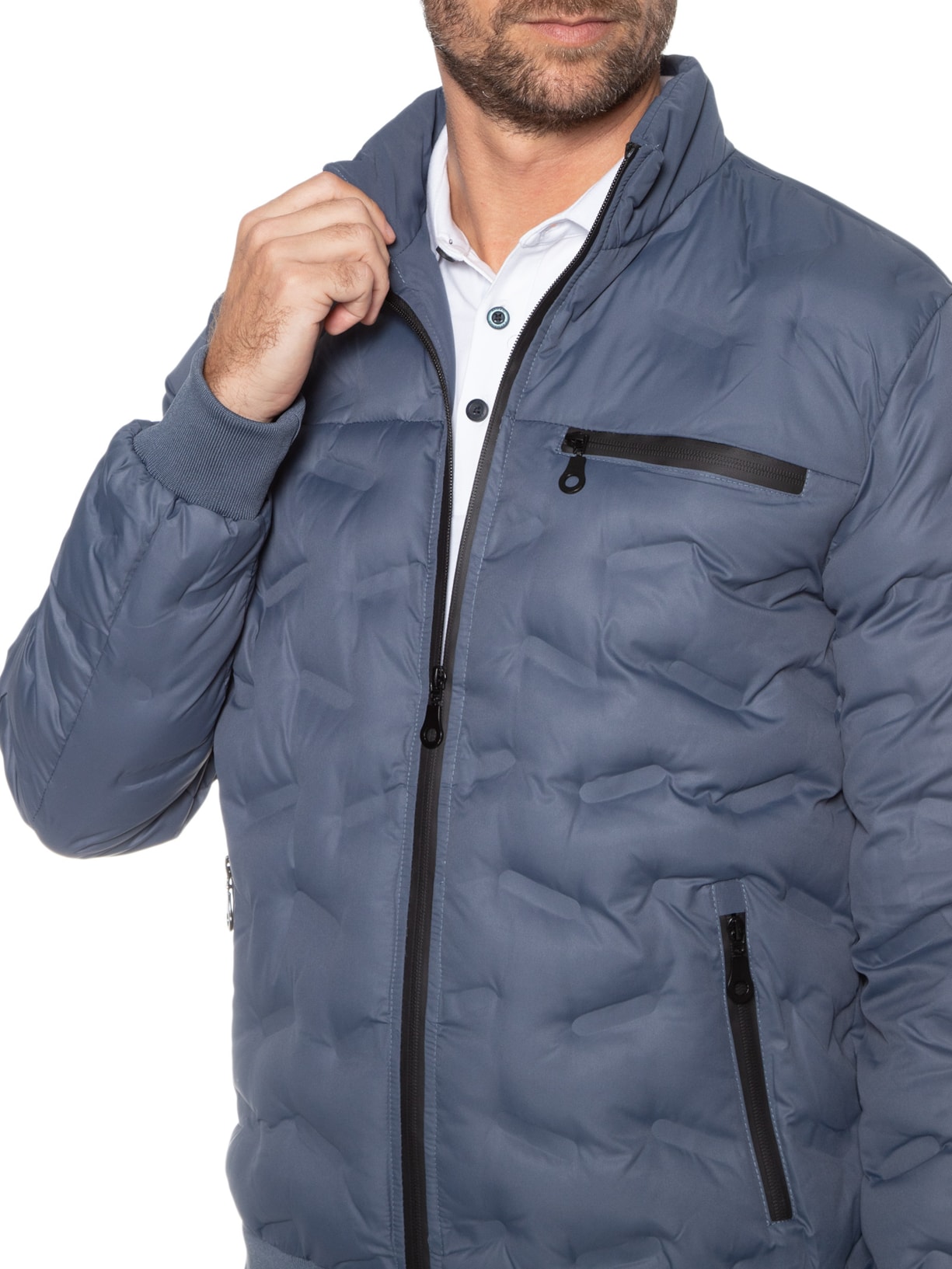 Jaqueta Masculina Puffer Azul '2 Essential