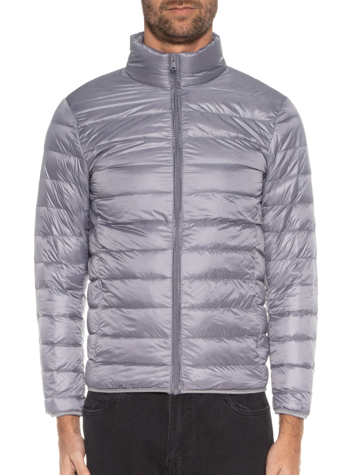 Jaqueta Masculina Puffer Basic Cinza Kour