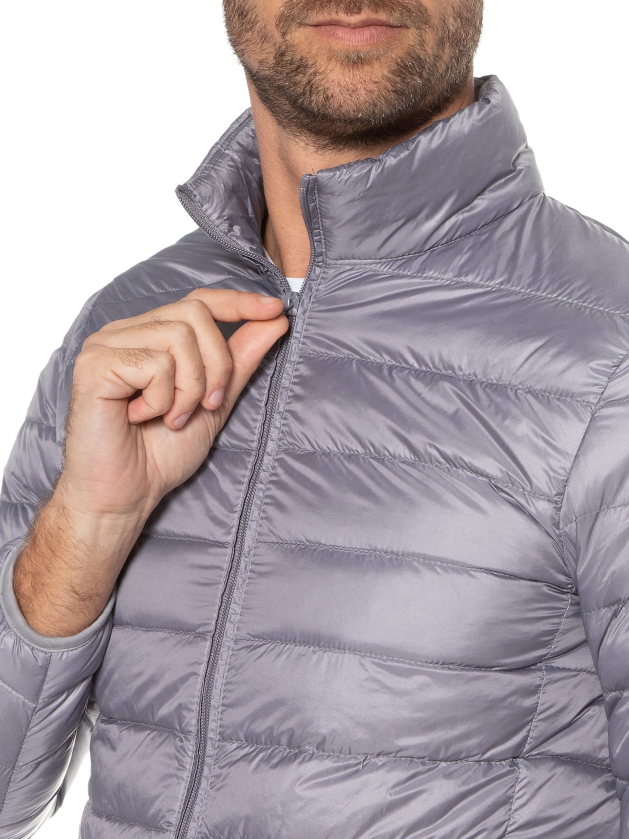 Jaqueta Masculina Puffer Basic Cinza Kour