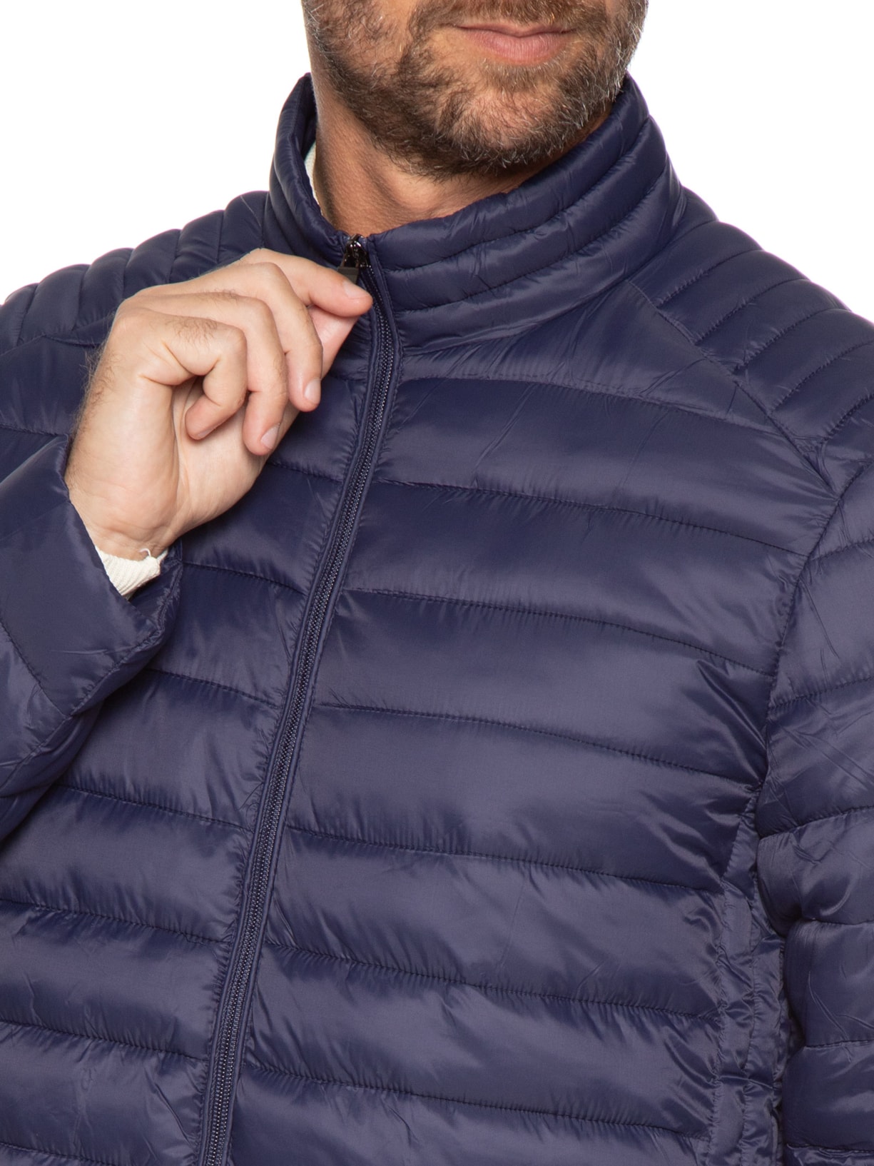 Jaqueta Masculina Puffer Básica Azul Basiq Men