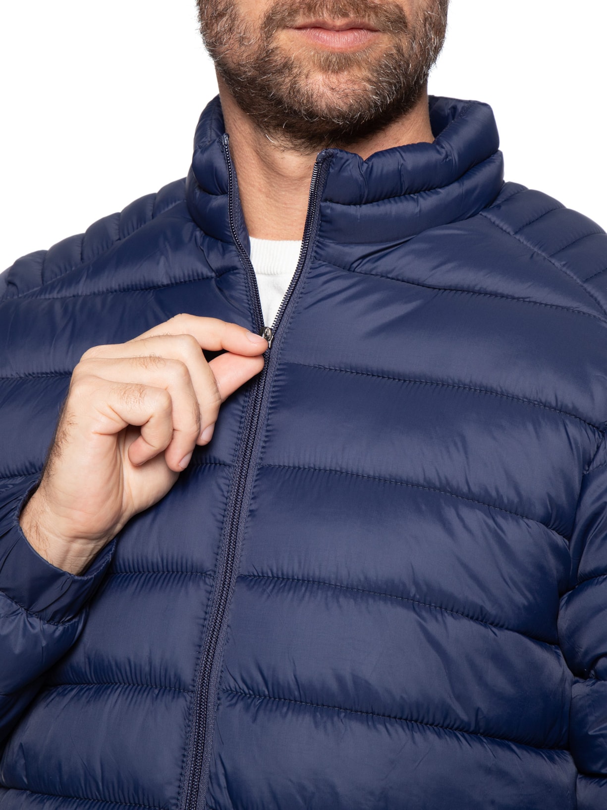 Jaqueta Masculina Puffer Básica Azul Basiq Men