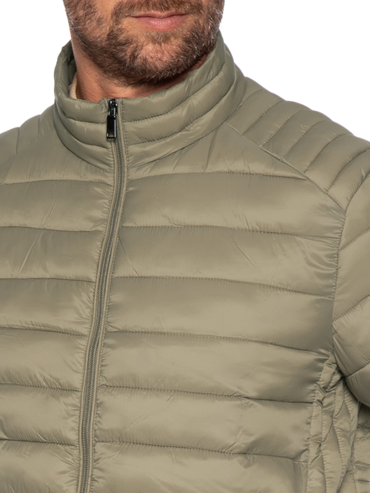 Jaqueta Masculina Puffer Básica Bege Basiq Men