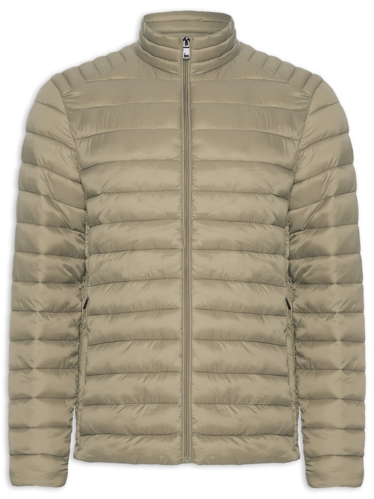 Jaqueta Masculina Puffer Básica Bege Basiq Men